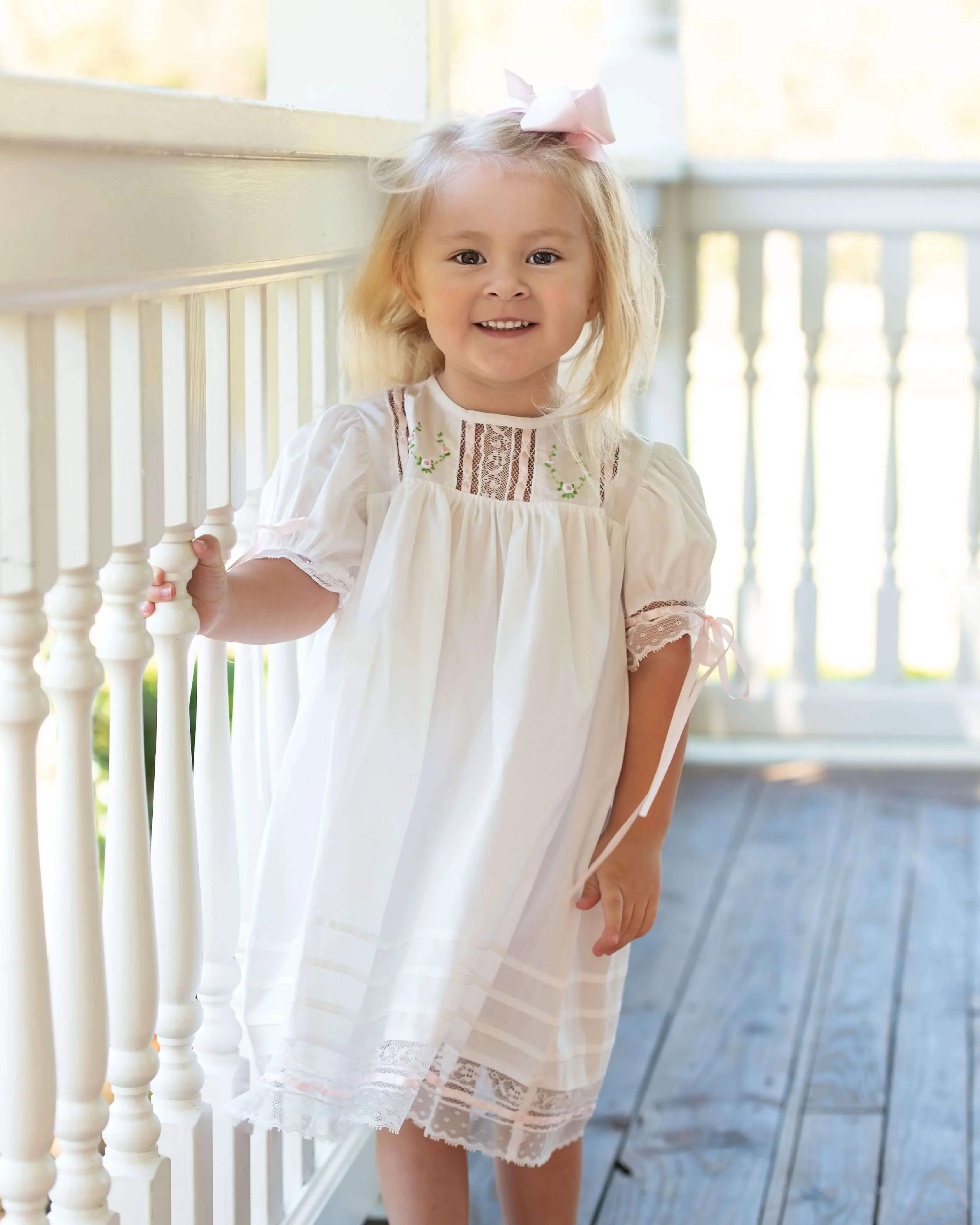 Pink Embroidered Heirloom Dress - Image 2