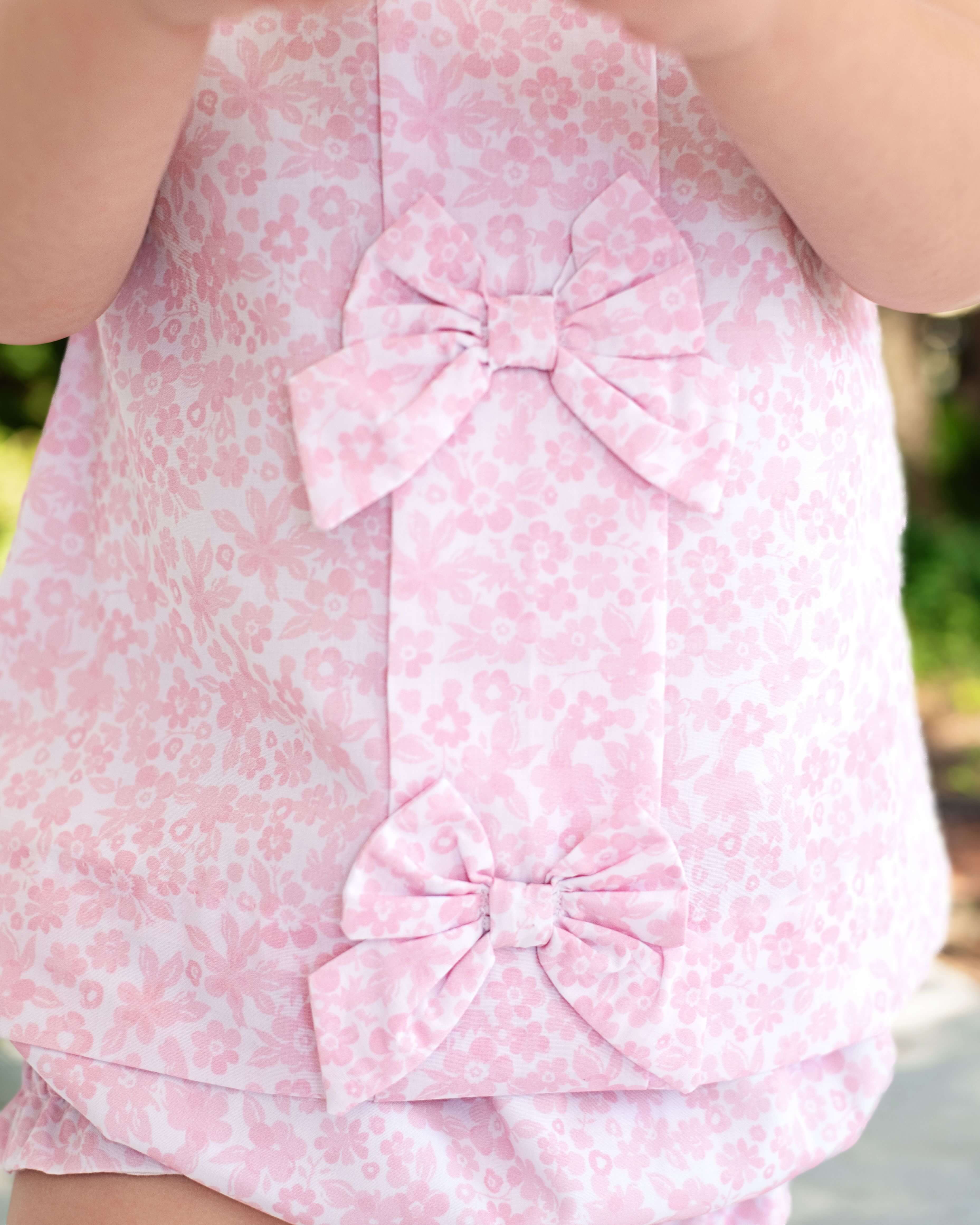 Pink Floral Bow Diaper Set - Image 3