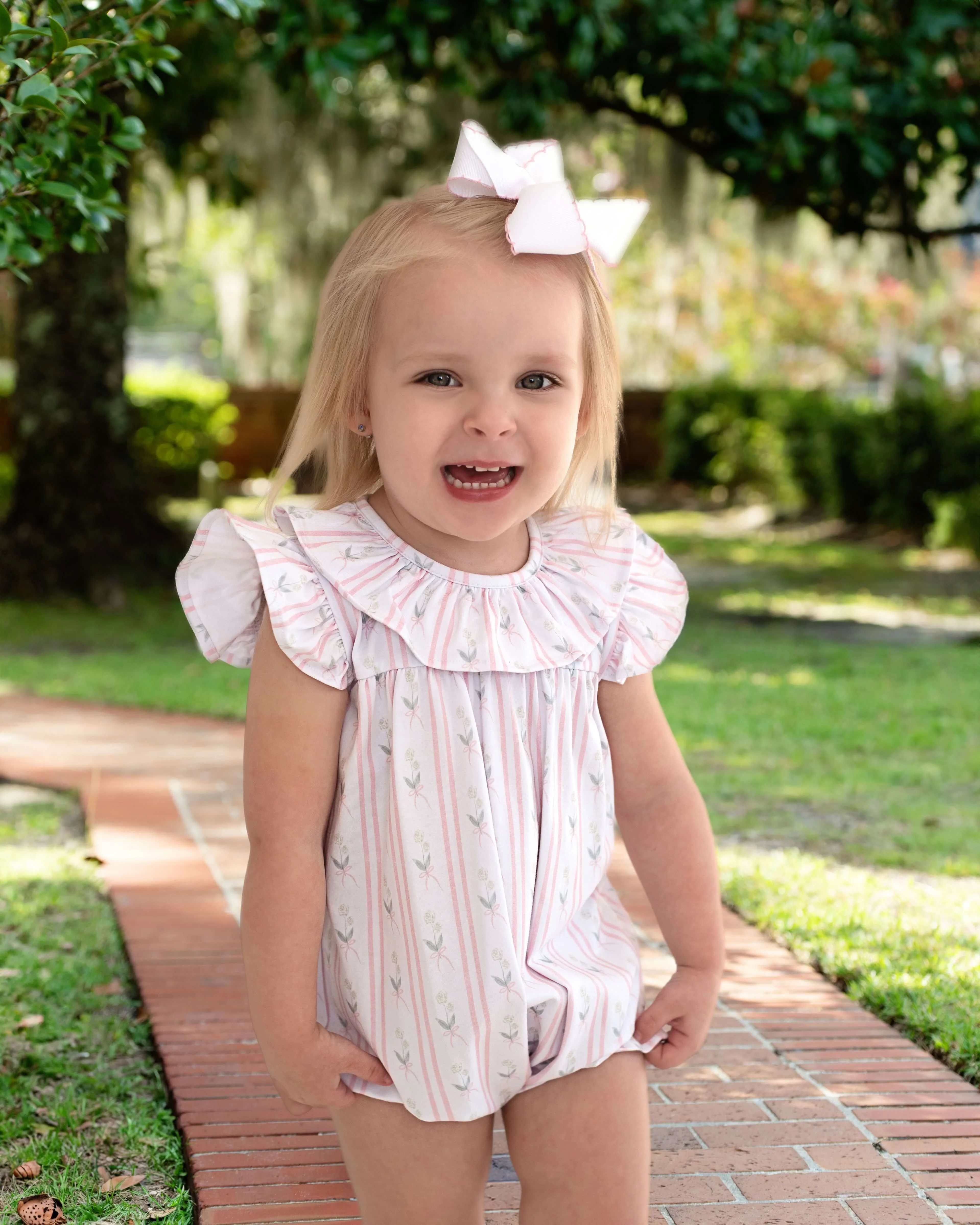 Pink Floral Stripe Knit Bubble - Image 2