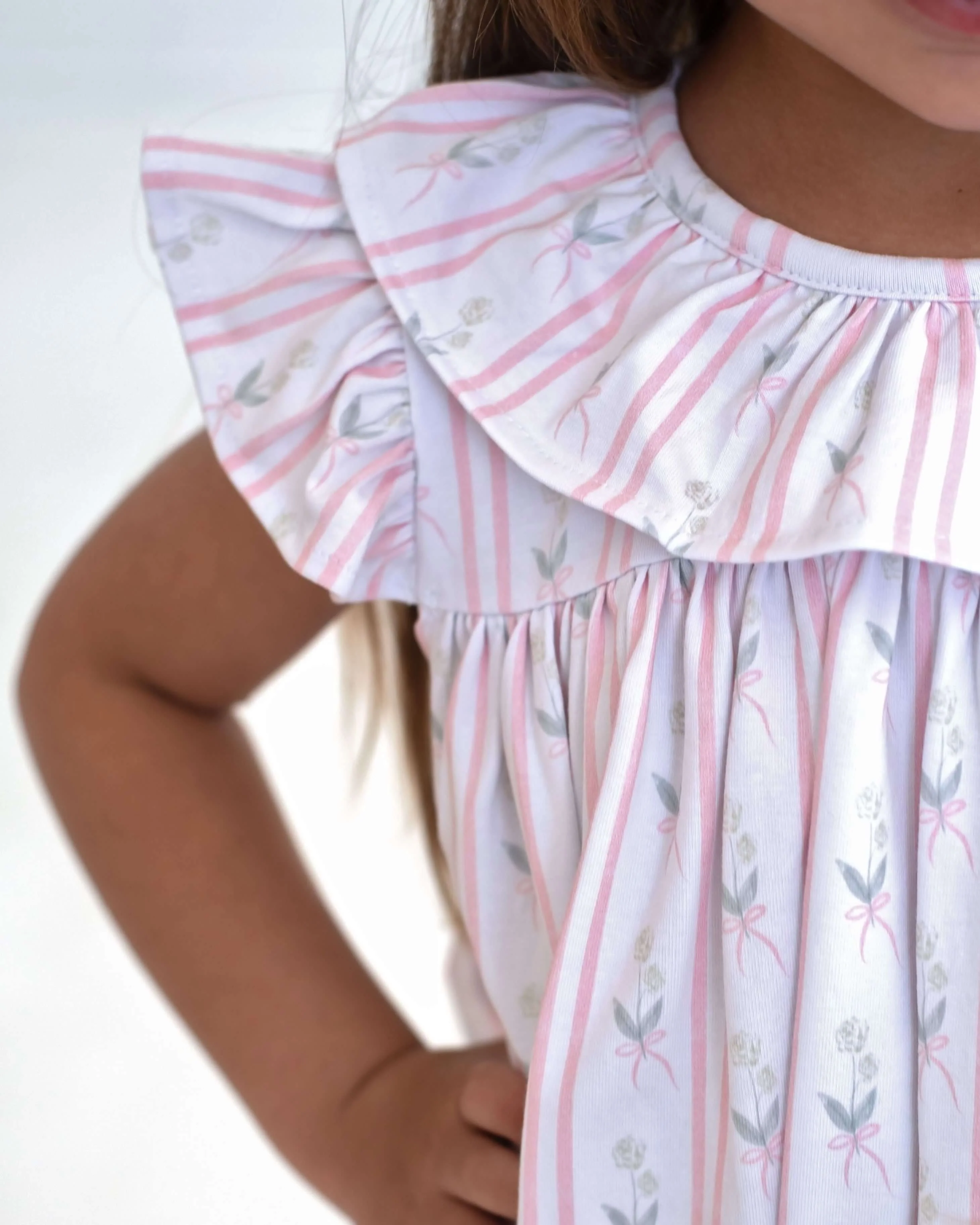 Pink Floral Stripe Knit Bubble - Image 3