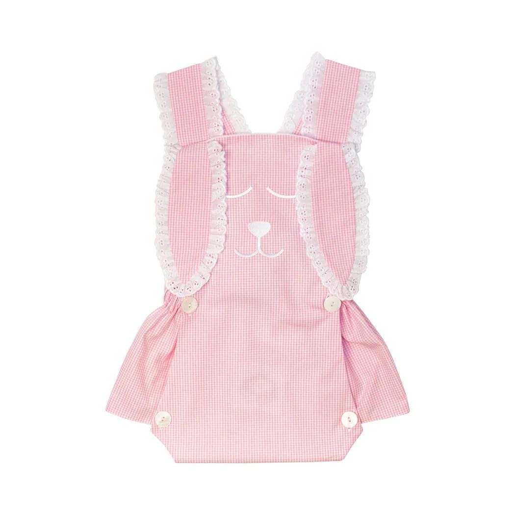 Pink Gingham Eyelet Bunny Bubble