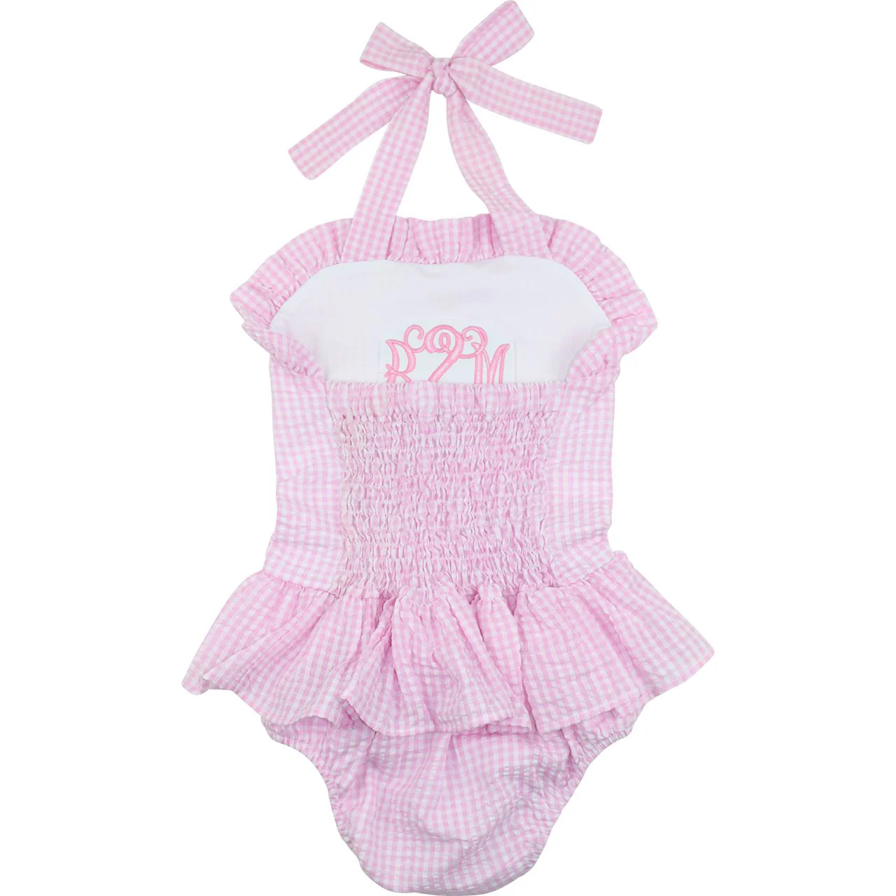 Pink Gingham Seersucker Swimsuit - Image 2