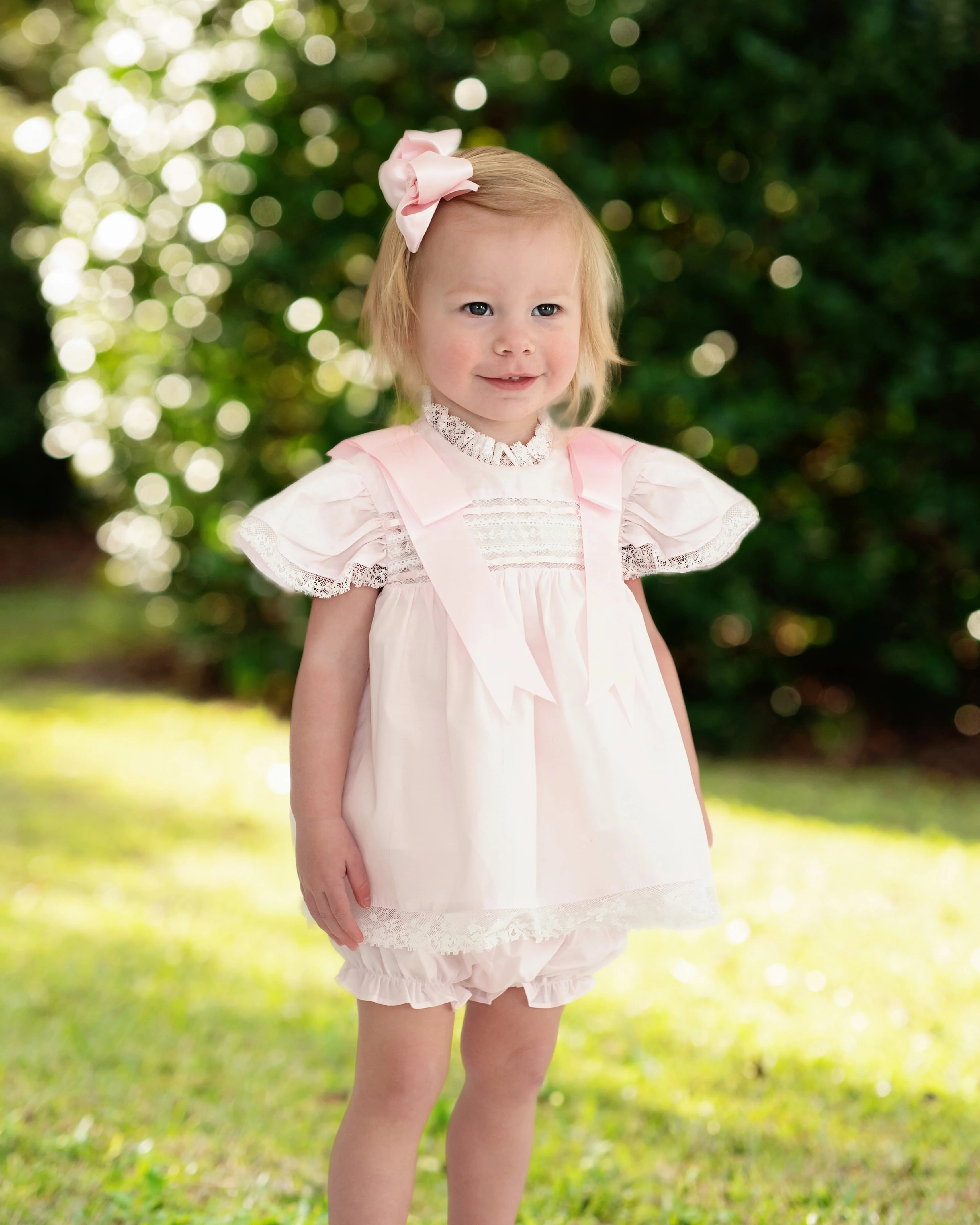Pink Heirloom Lace Diaper Set - Image 2