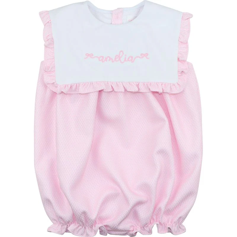 Pink Honeycomb Square Collar Bubble