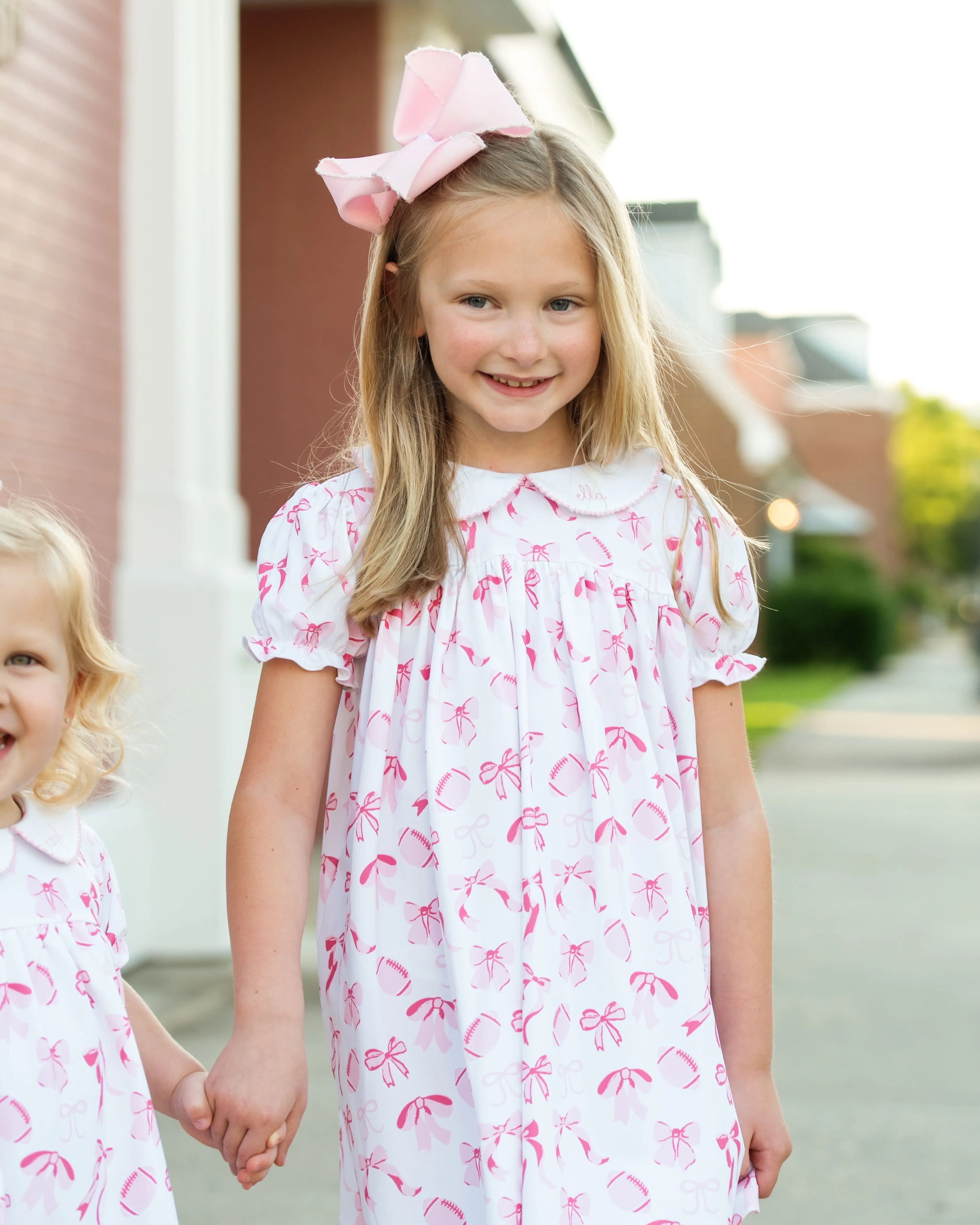Pink Knit Football And Bow Dress - Image 3
