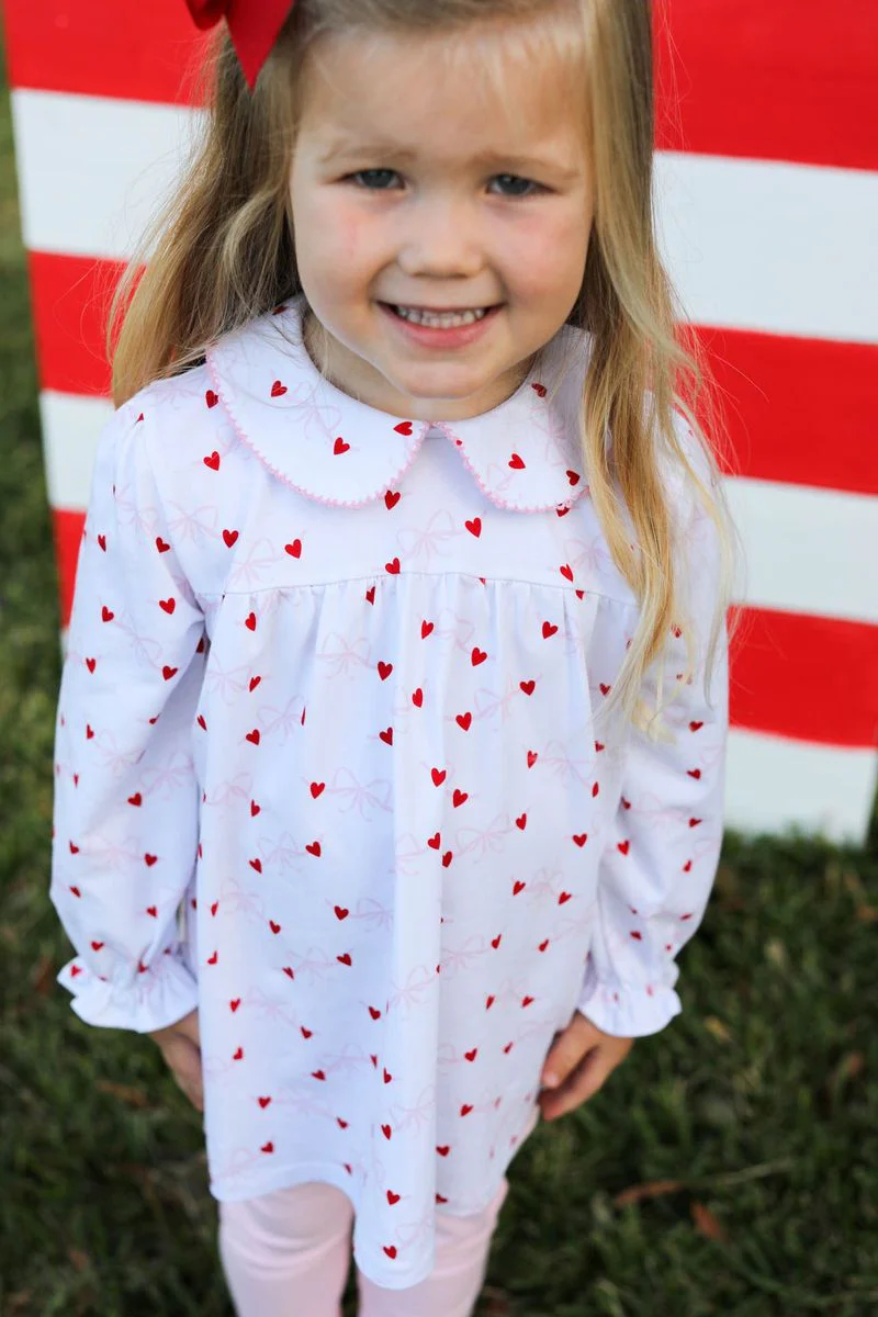 Pink Knit Heart And Bow Legging Set - Image 3