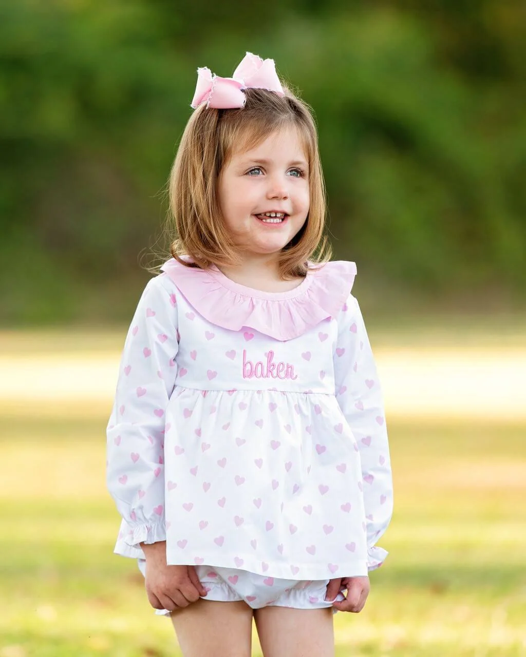 Pink Knit Hearts Diaper Set - Image 2