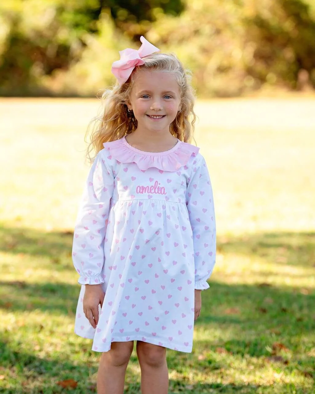 Pink Knit Hearts Dress - Image 2