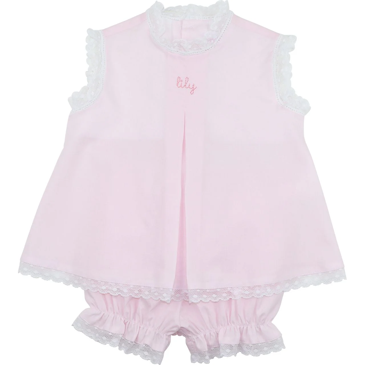 Pink Lace Heirloom Diaper Set