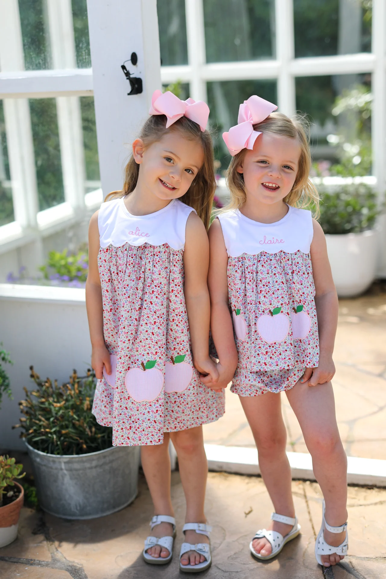 Pink Liberty Applique Apple Dress - Image 2