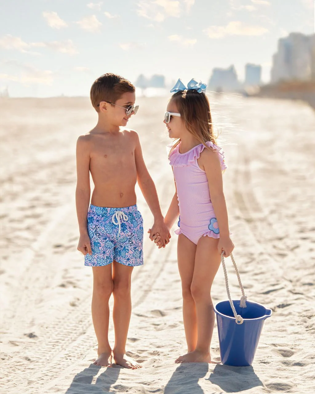Pink Mini Stripe Flower Swimsuit - Image 4