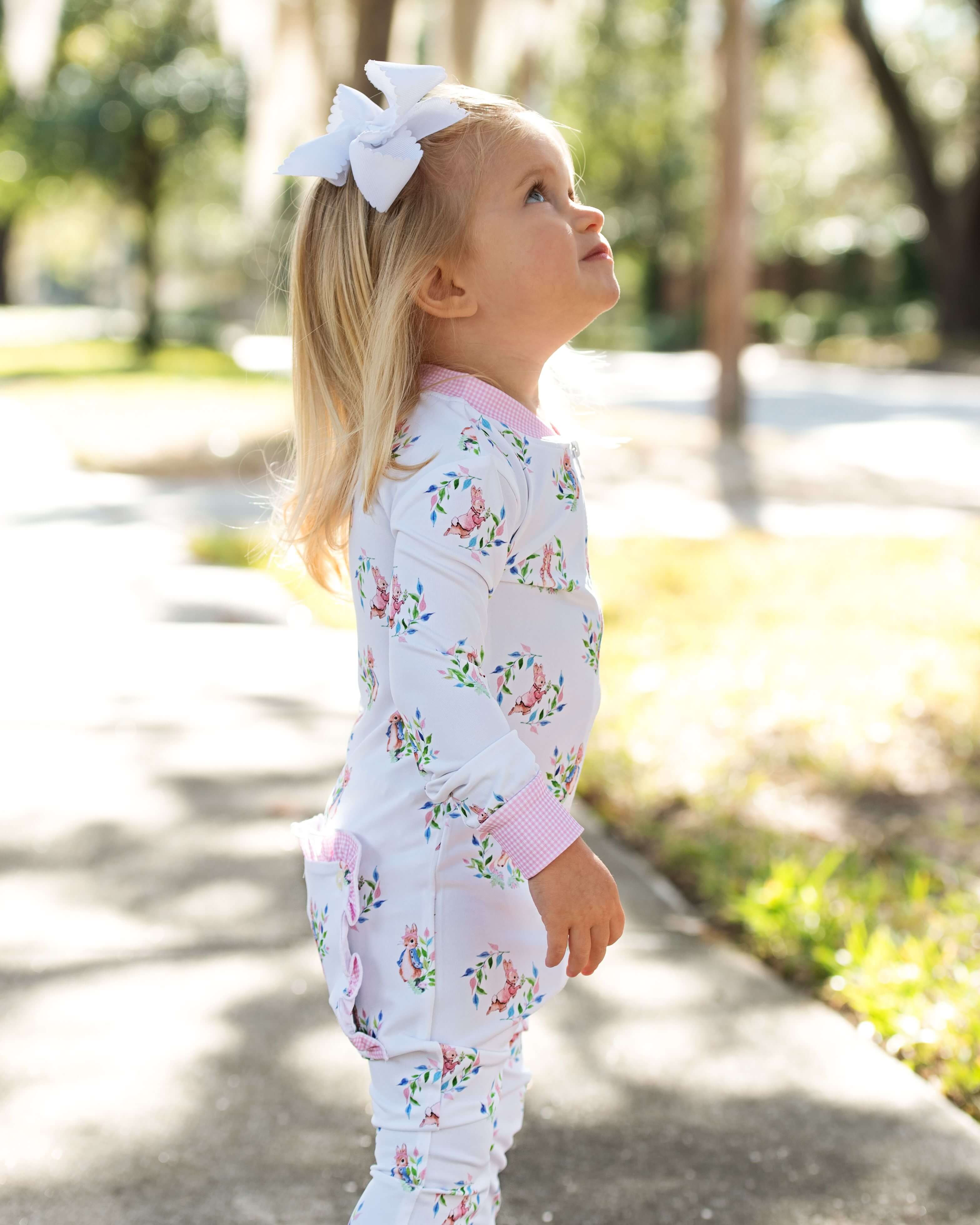 Pink Peter Rabbit Bamboo Knit Zipper Pajamas - Image 2