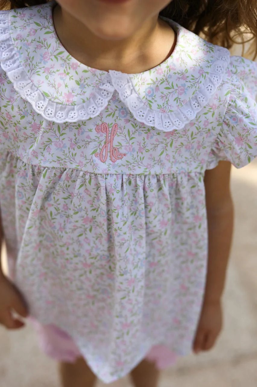Pink Petite Floral Knit Short Set - Image 3