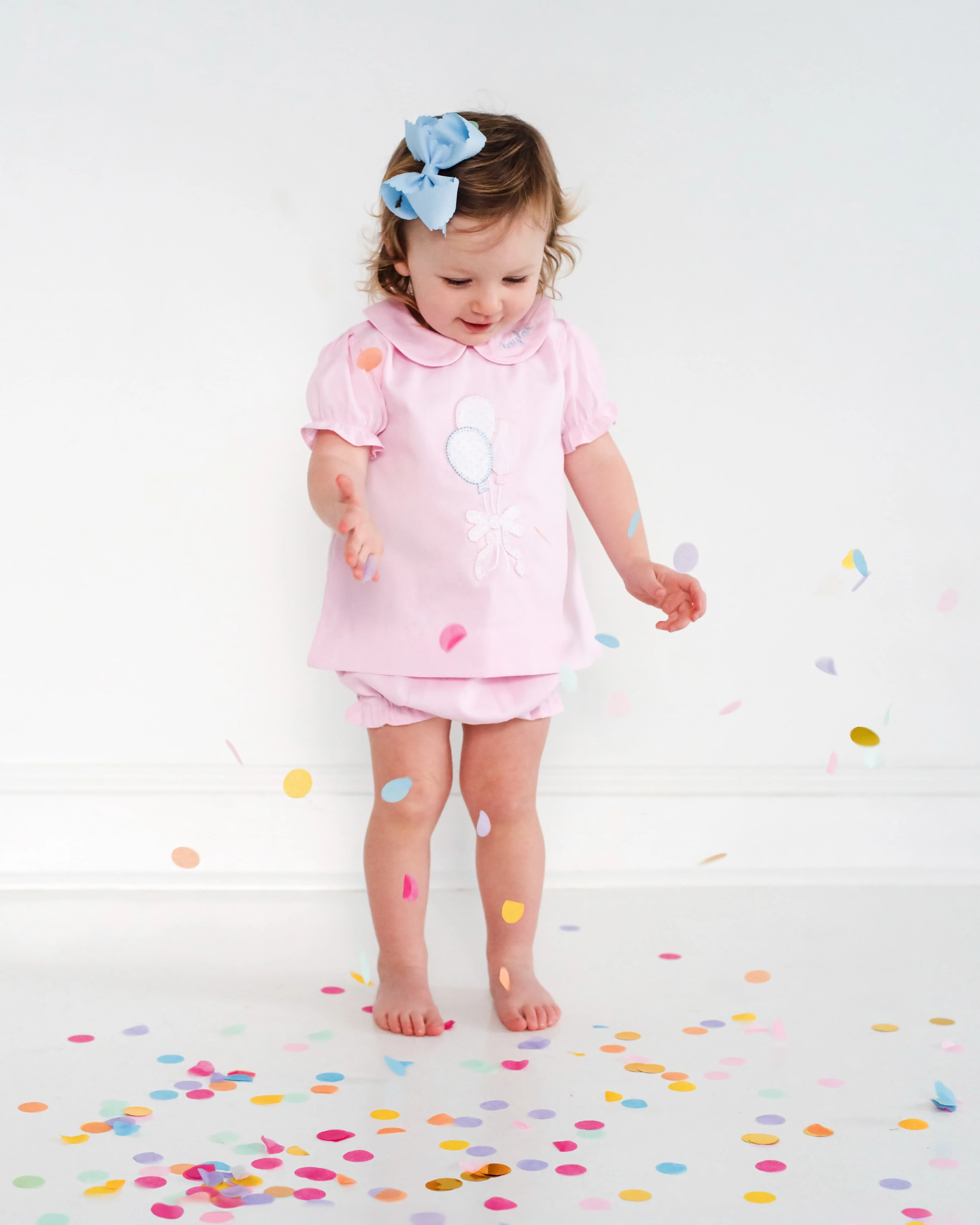 Pink Pique Birthday Balloons Diaper Set - Image 2