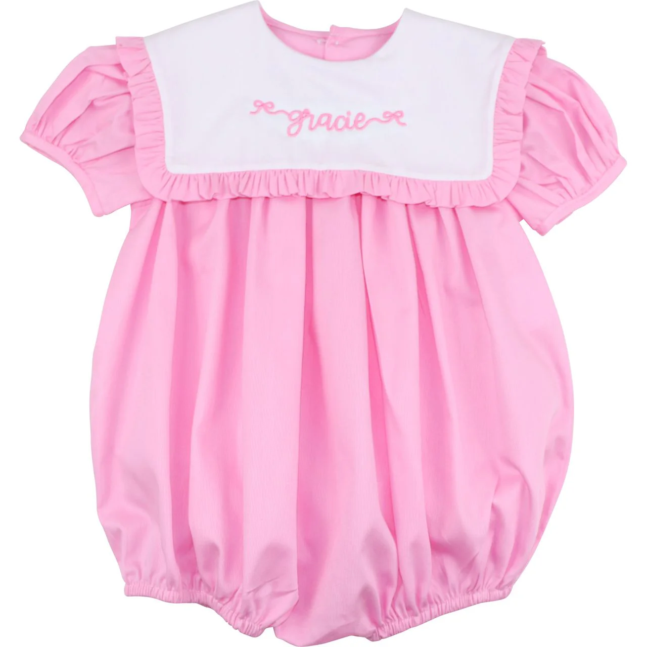 Pink Pique Square Collar Bubble