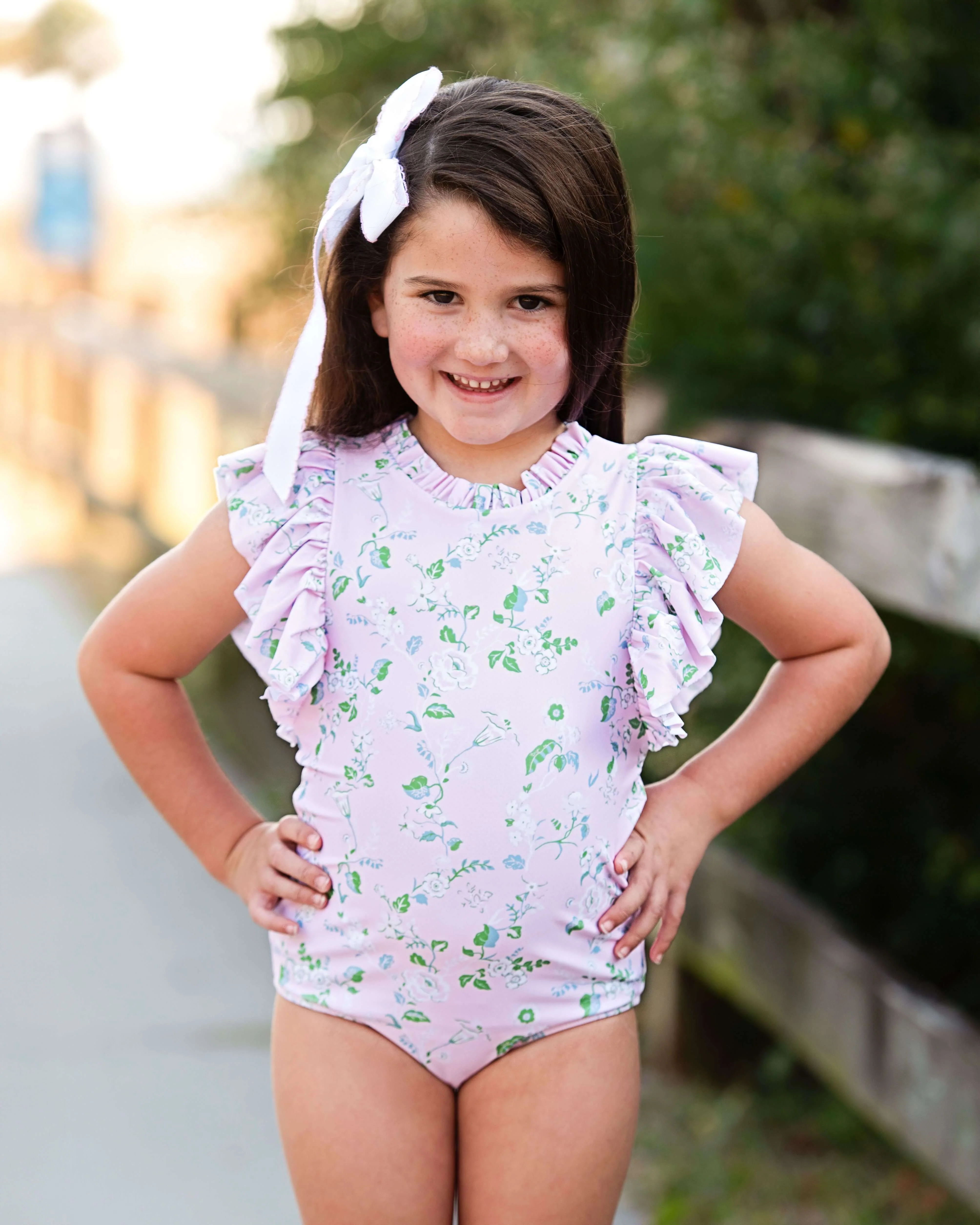 Pink Rose Vine Swimsuit - Image 2