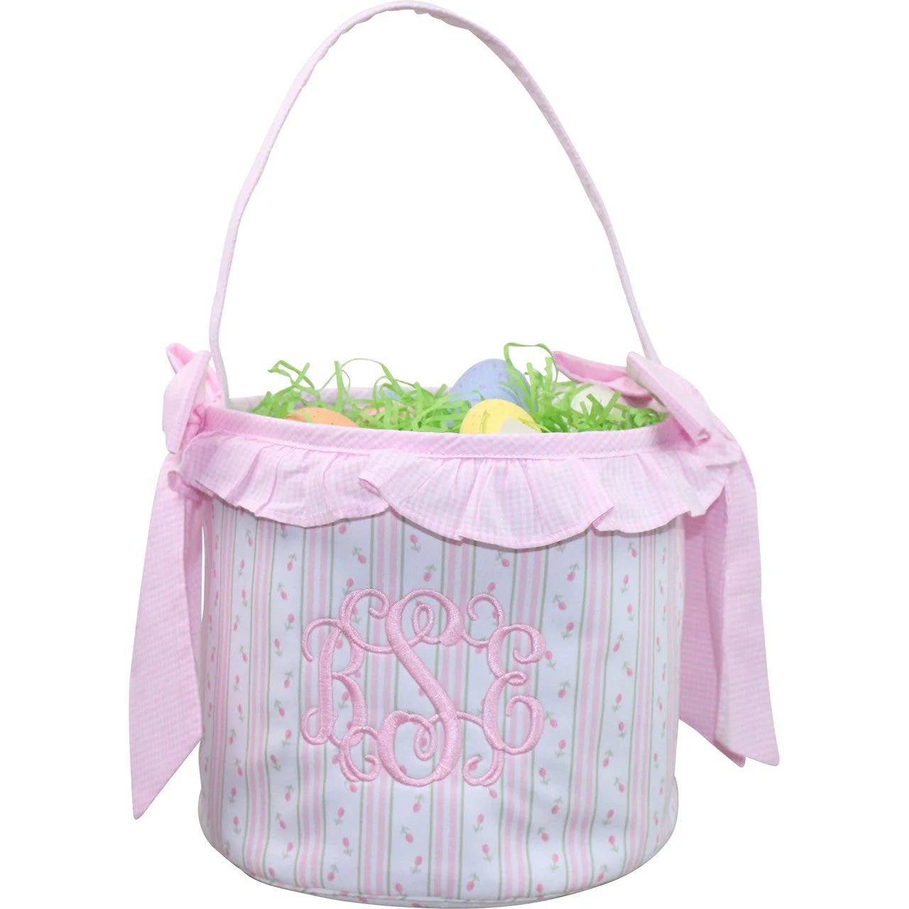 Pink Rosebud Easter Basket - Image 2