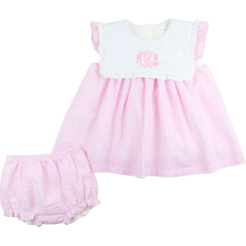 Pink Seersucker Diaper Set - Image 2