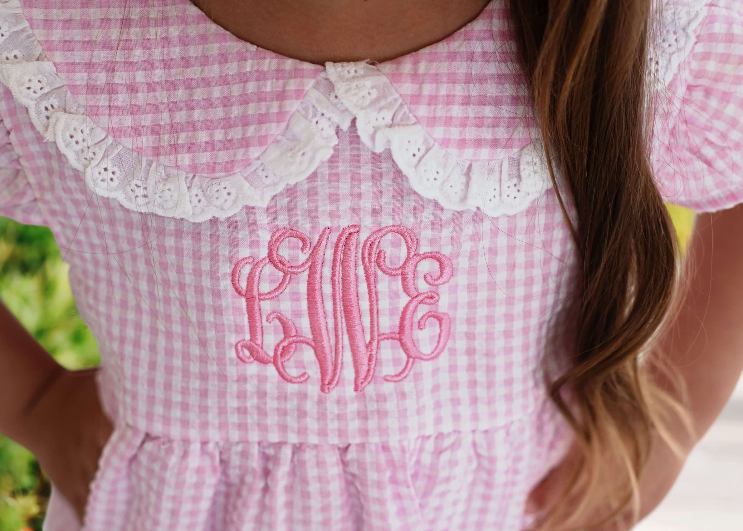 Pink Seersucker Eyelet Dress - Image 3