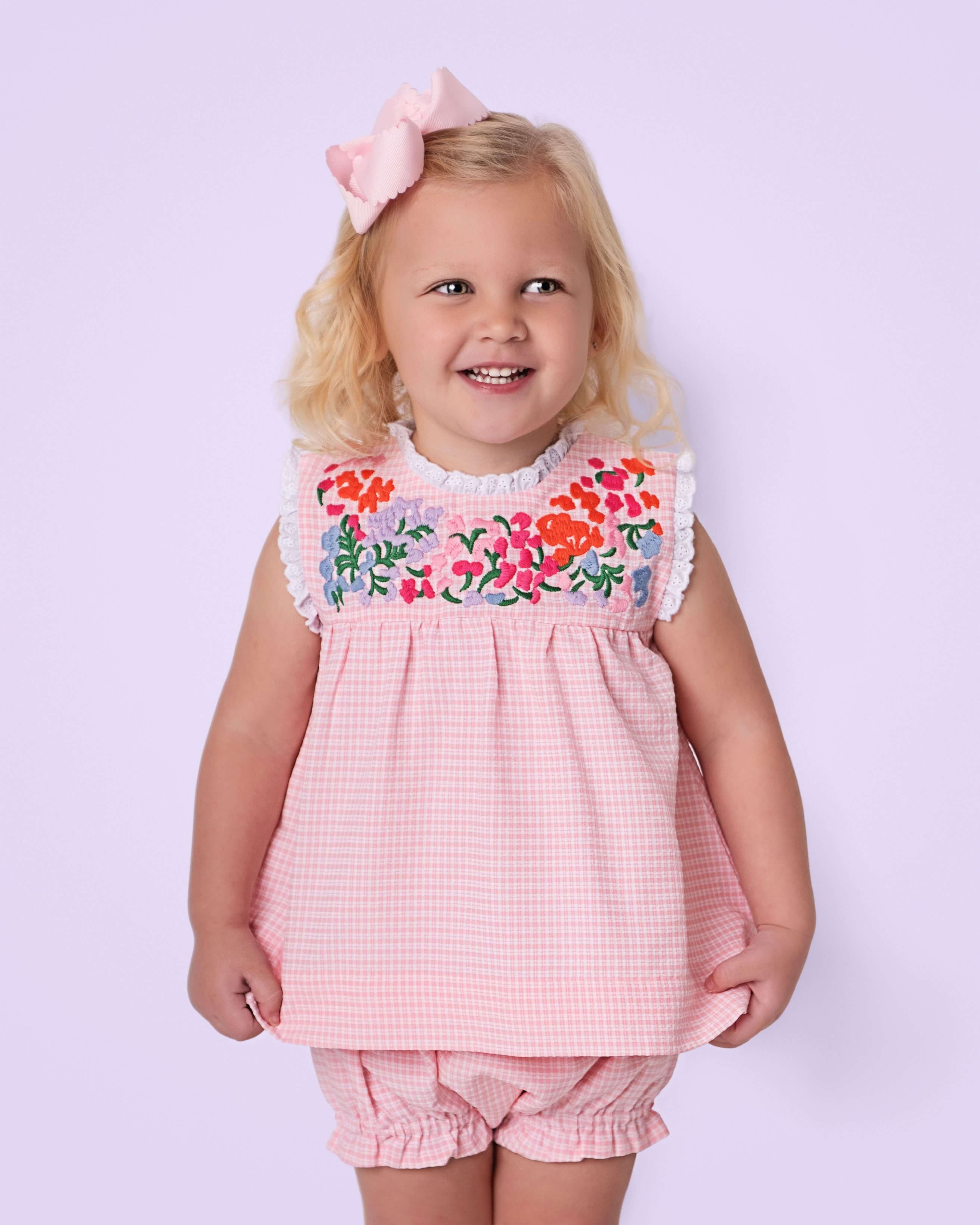 Pink Seersucker Fiesta Diaper Set - Image 2