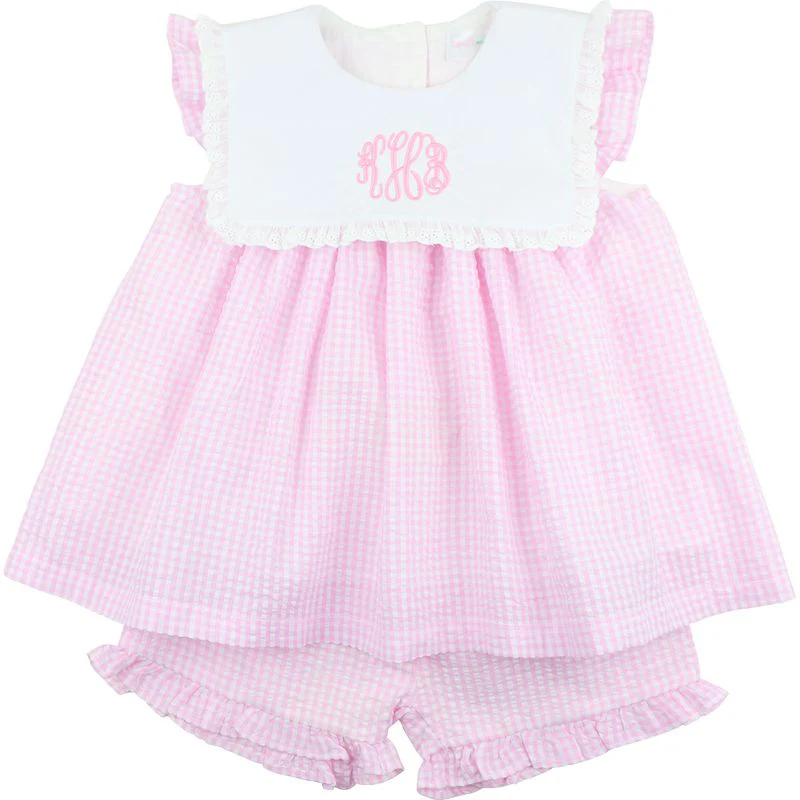Pink Seersucker Short Set - Image 2