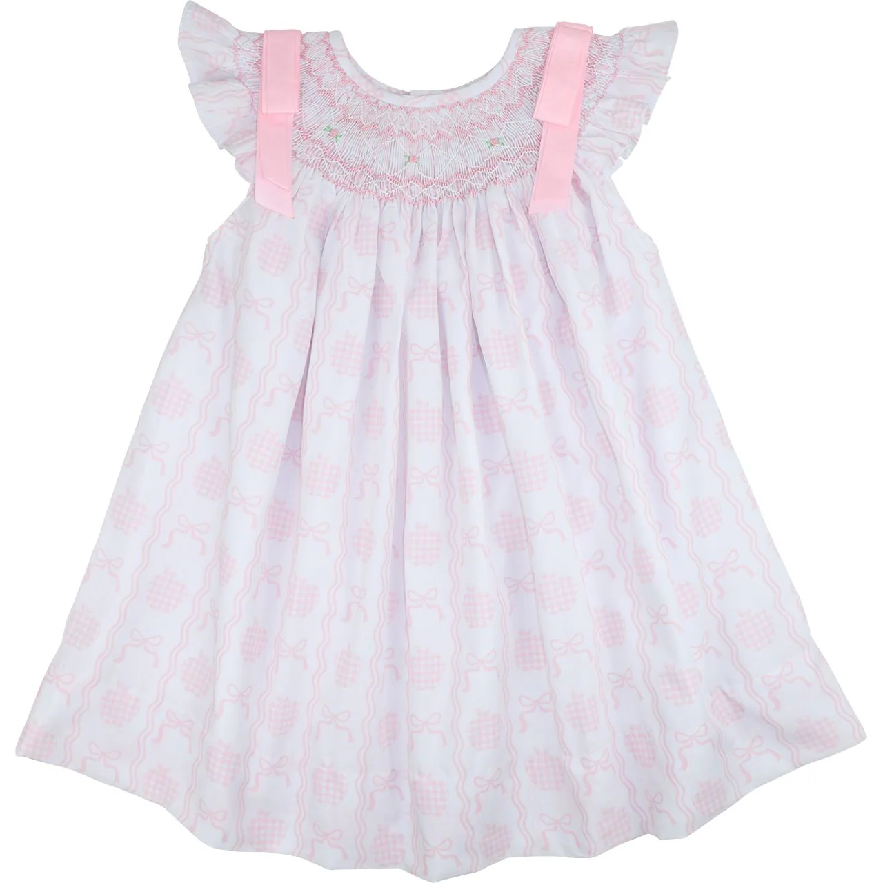 Pink Smocked Back To School Dress
