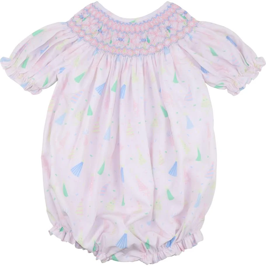 Pink Smocked Birthday Hats Bubble