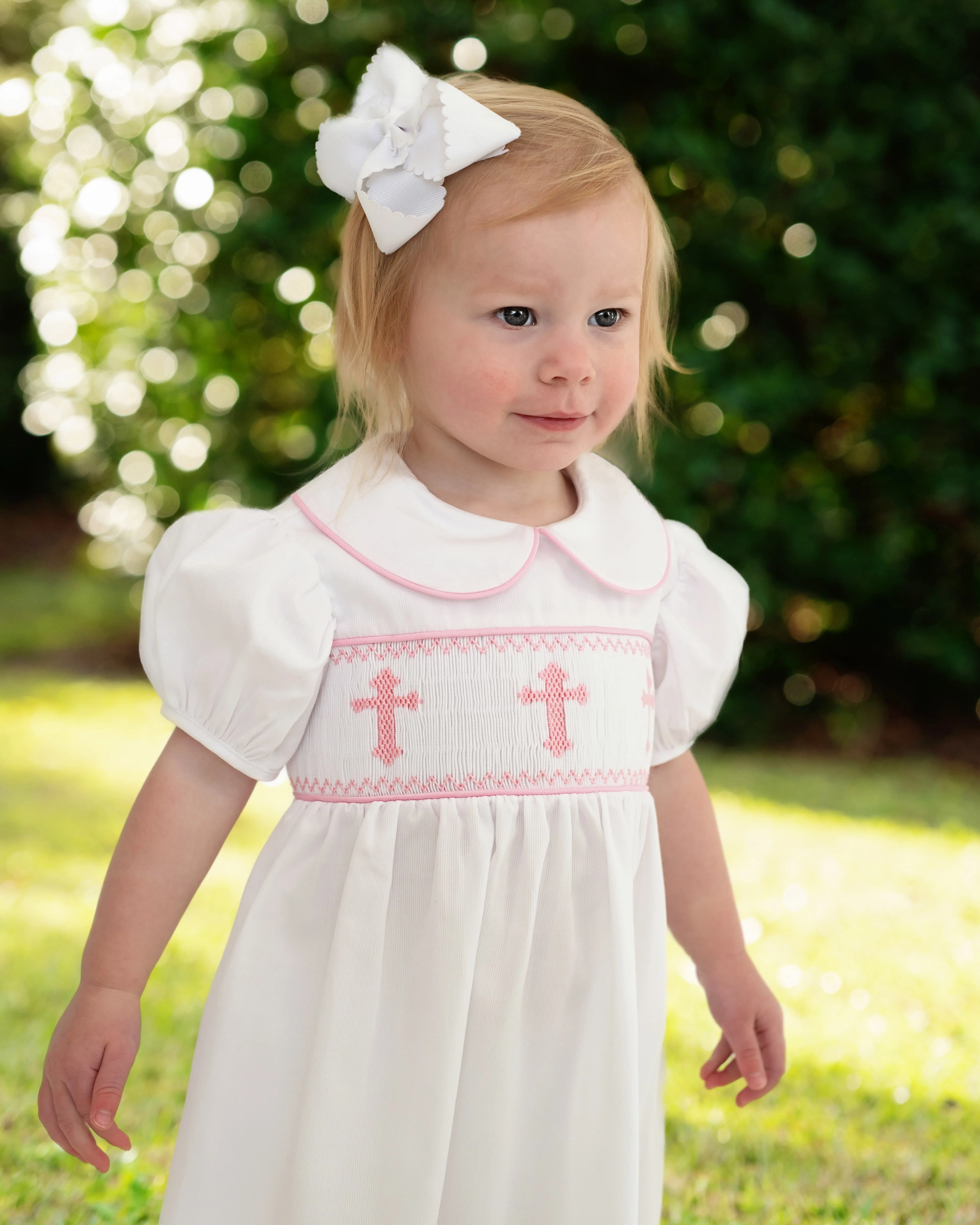 Pink Smocked Cross Dress - Image 3