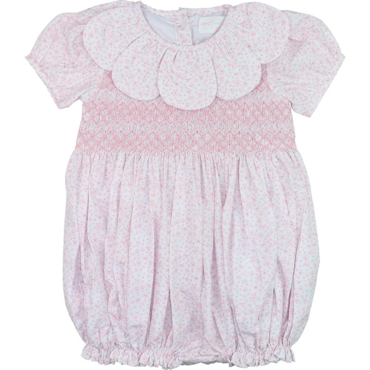 Pink Smocked Petal Collar Bubble