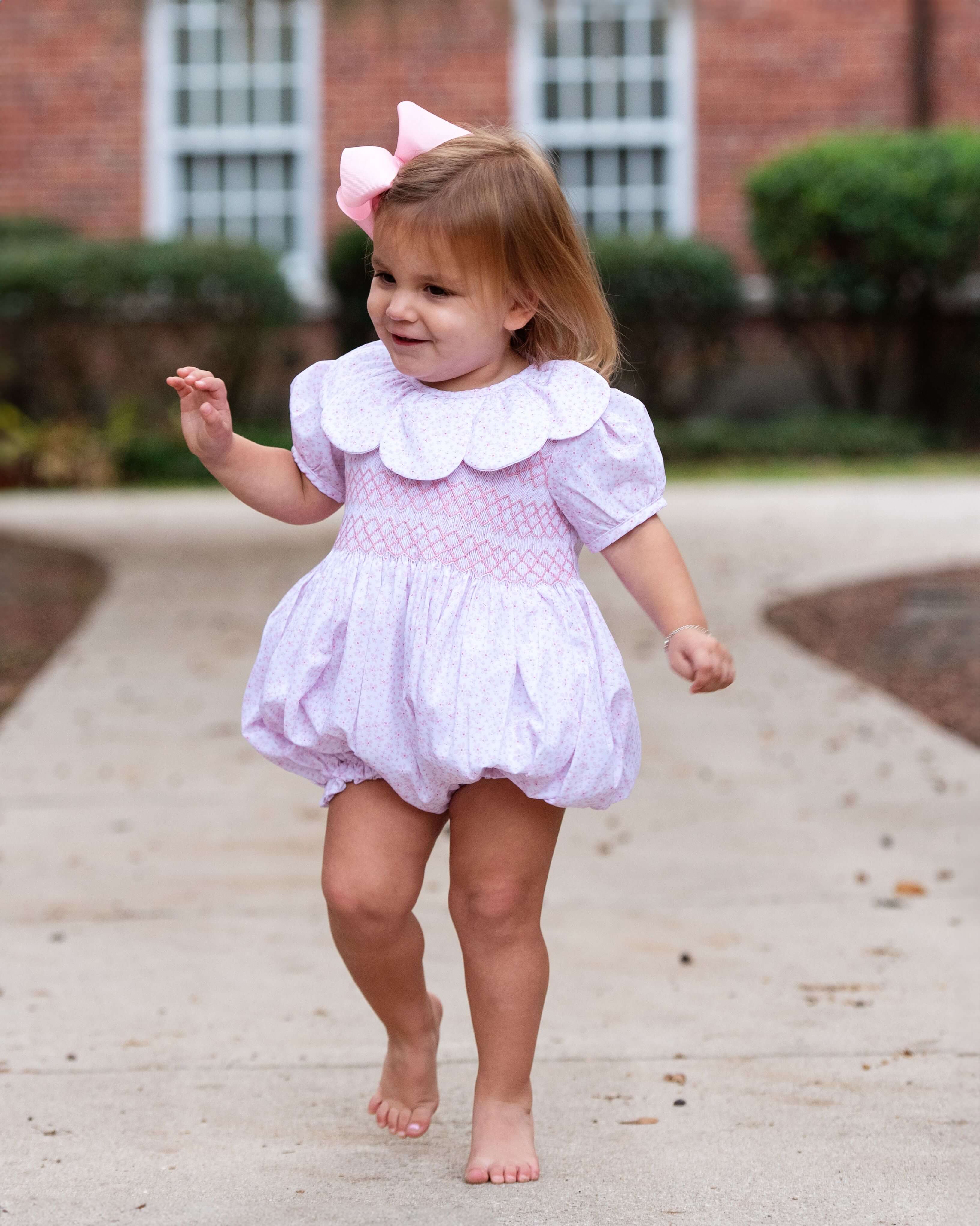 Pink Smocked Petal Collar Bubble - Image 2