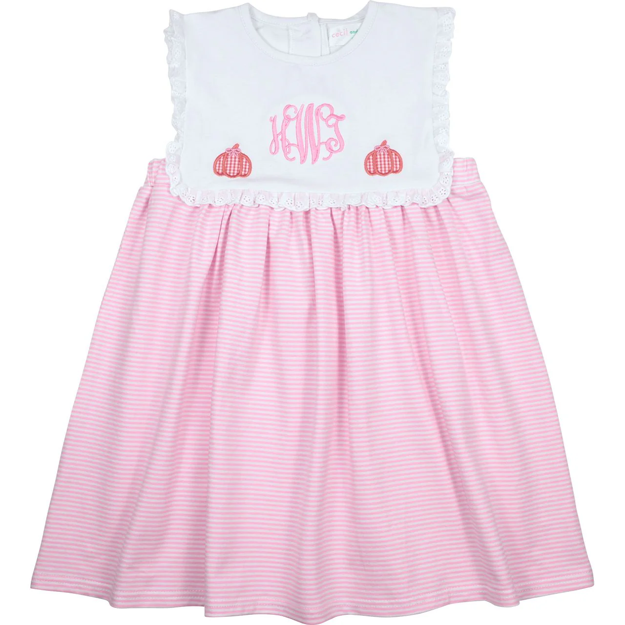 Pink Stripe Knit Applique Pumpkin Dress