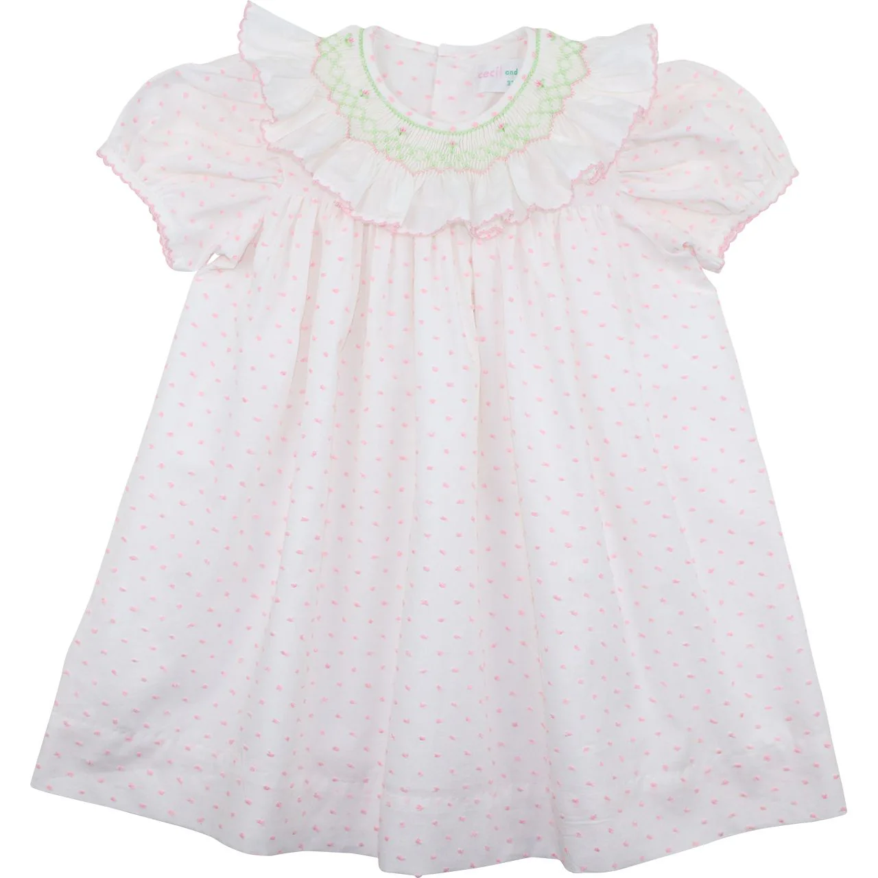 Pink Swiss Dot Smocked Dress