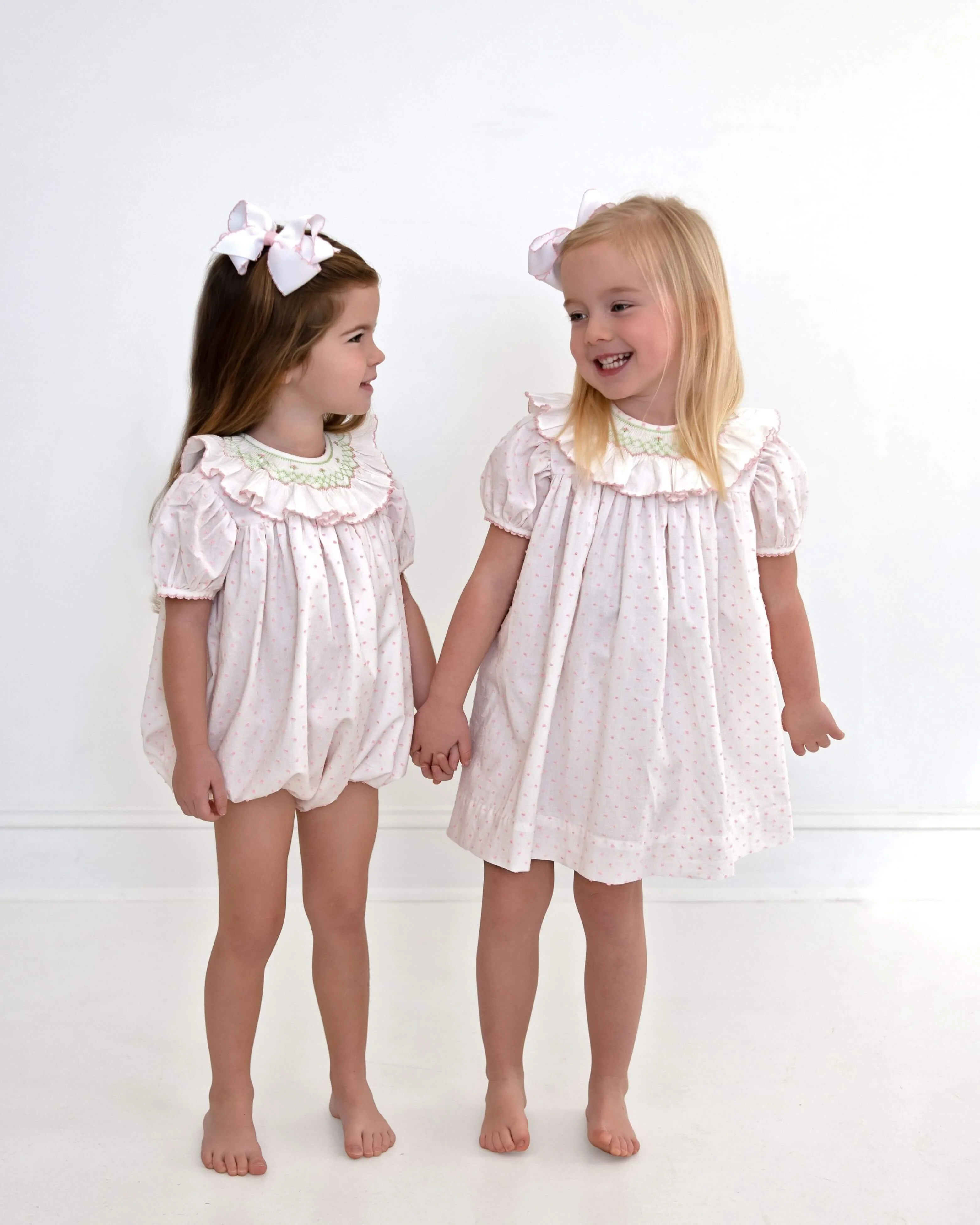 Pink Swiss Dot Smocked Dress - Image 2