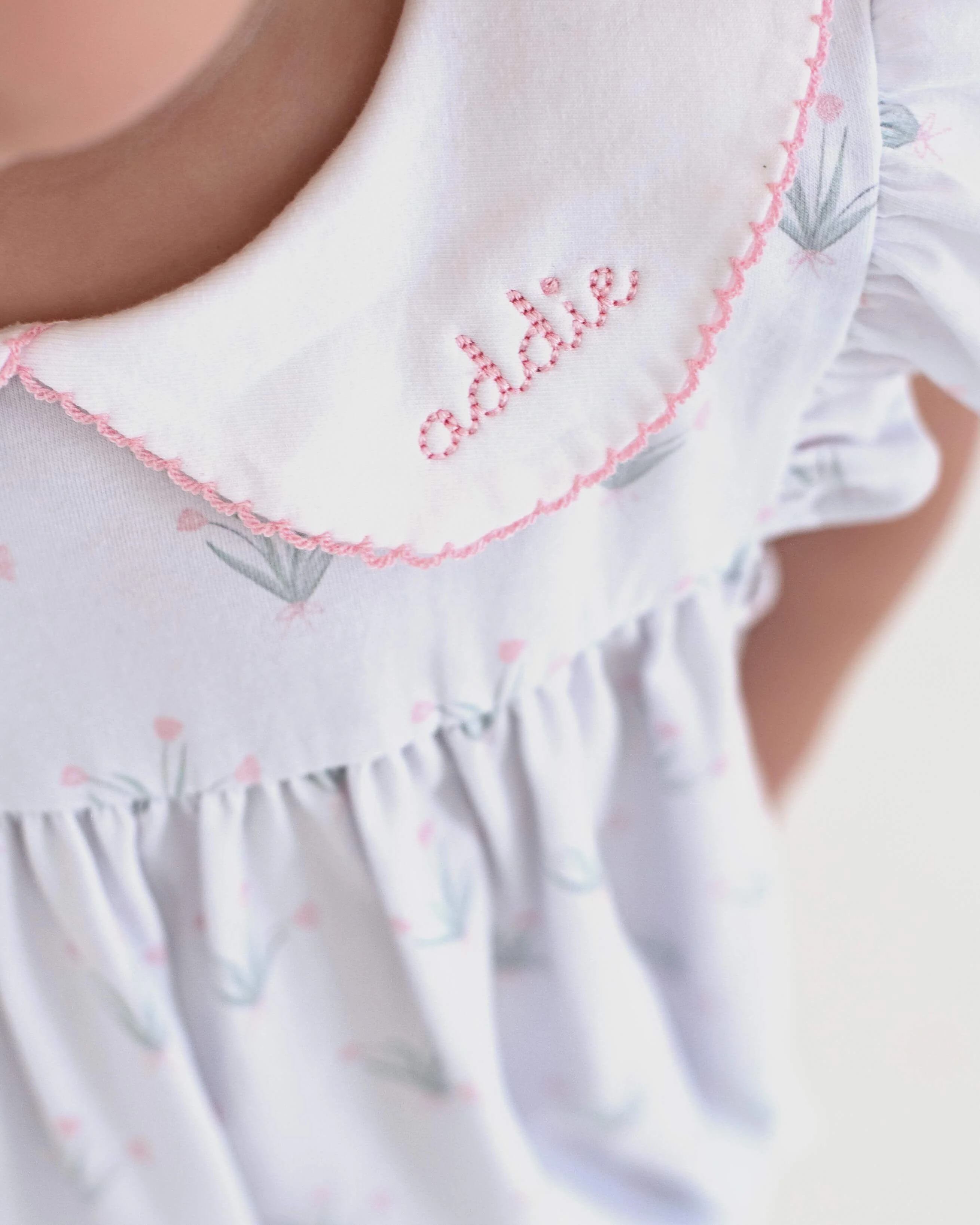 Pink Tulip Print Knit Bubble - Image 2
