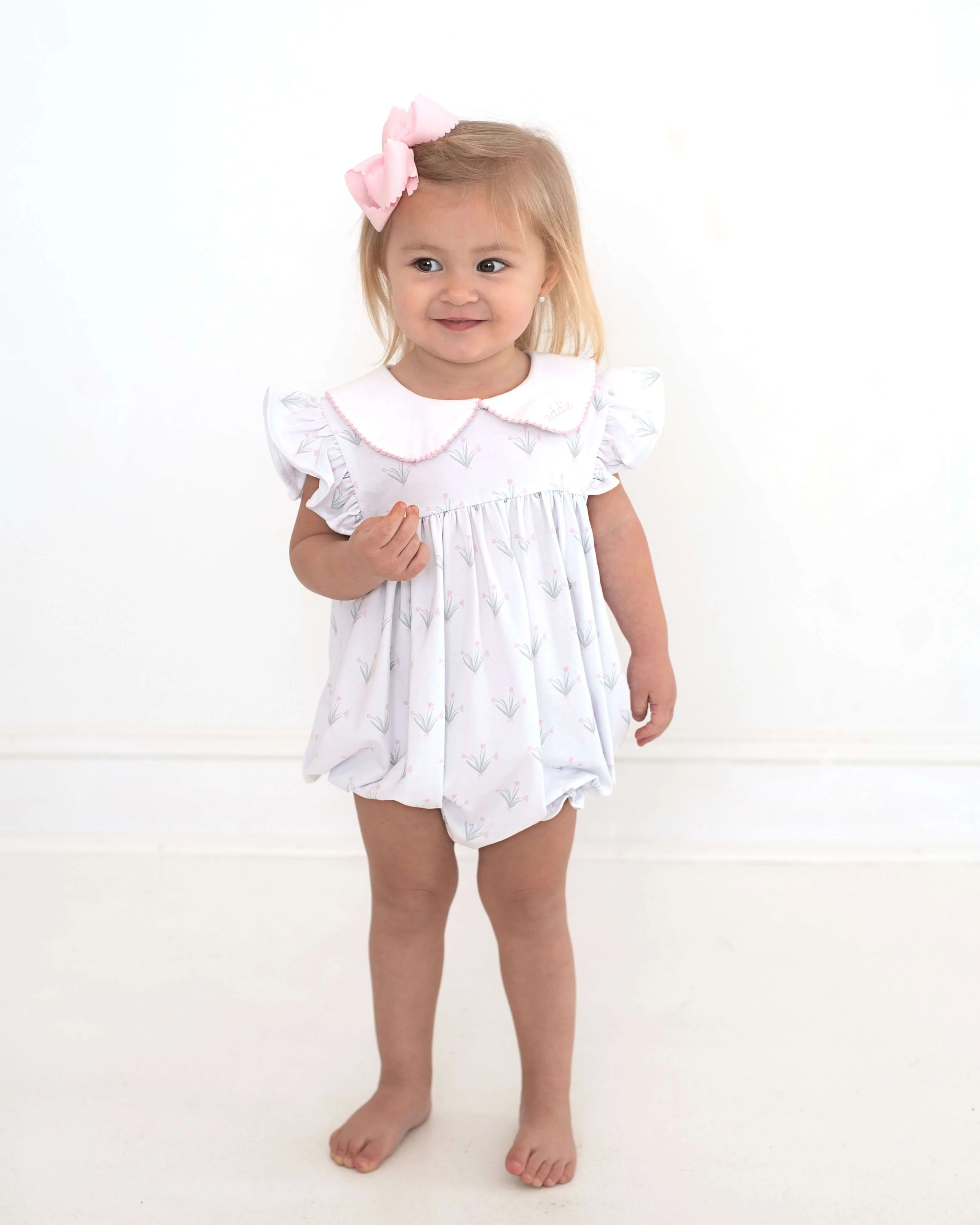 Pink Tulip Print Knit Bubble - Image 3