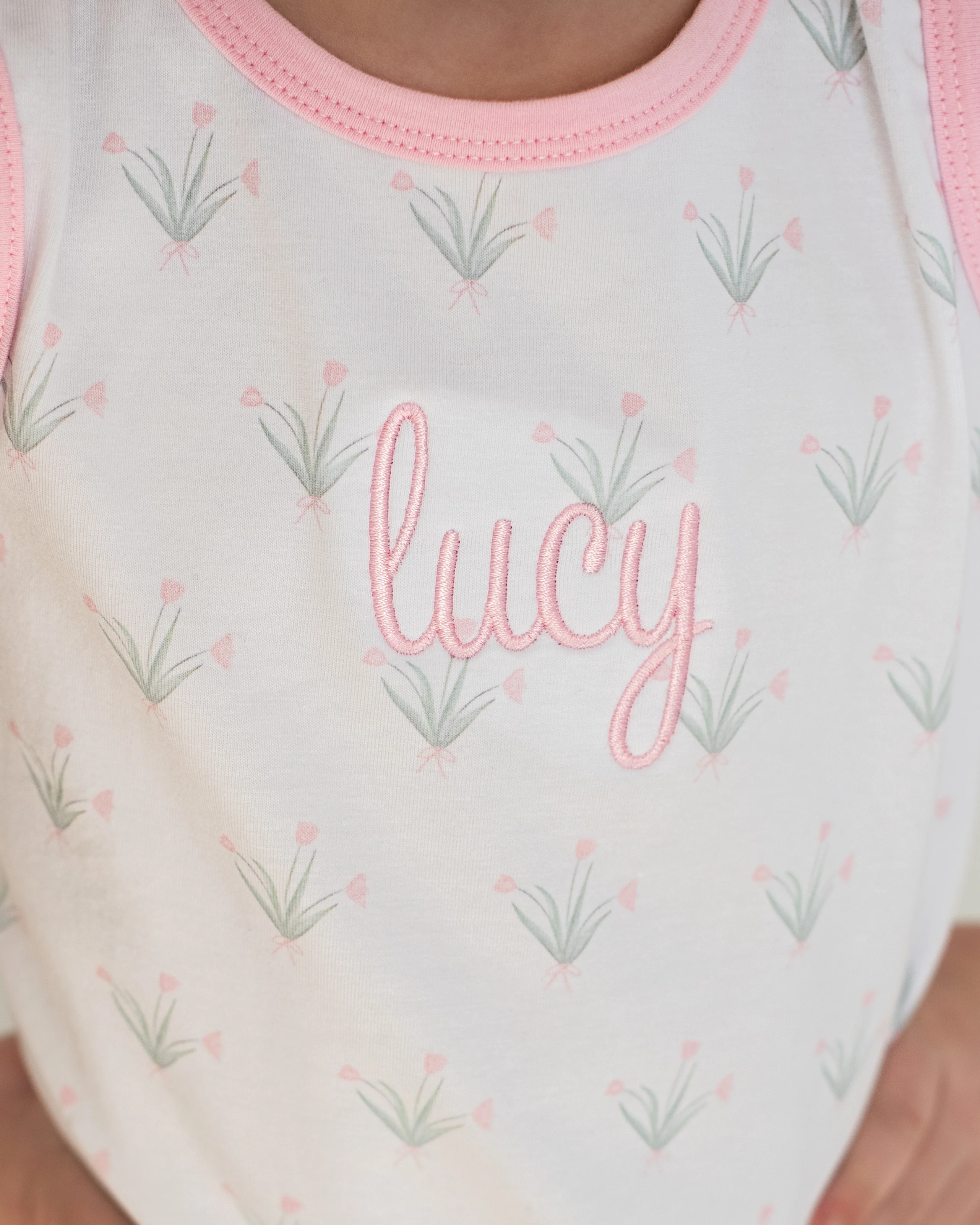 Pink Tulip Print Knit Play Set - Image 2