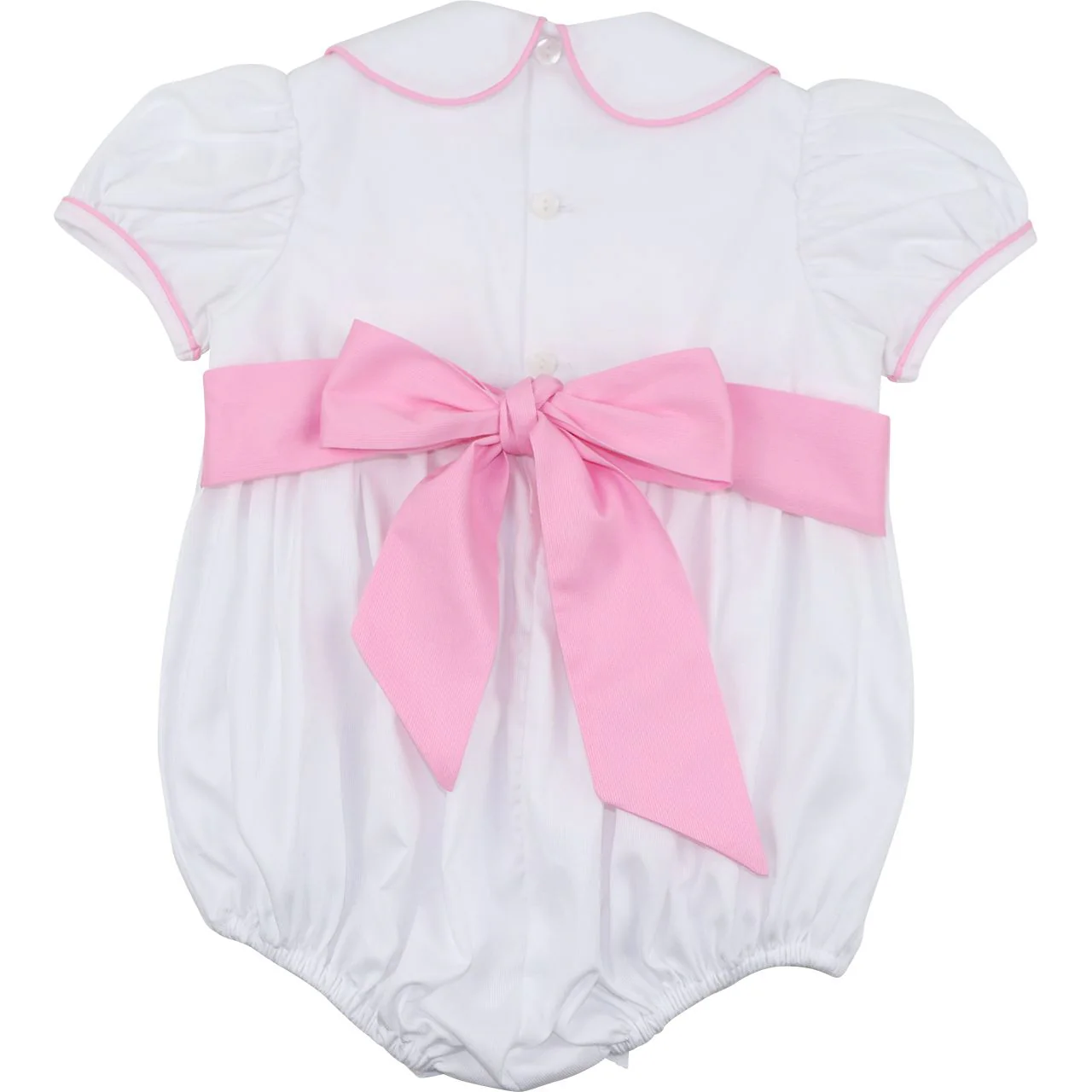 Pique Smocked Bow Bubble - Image 2