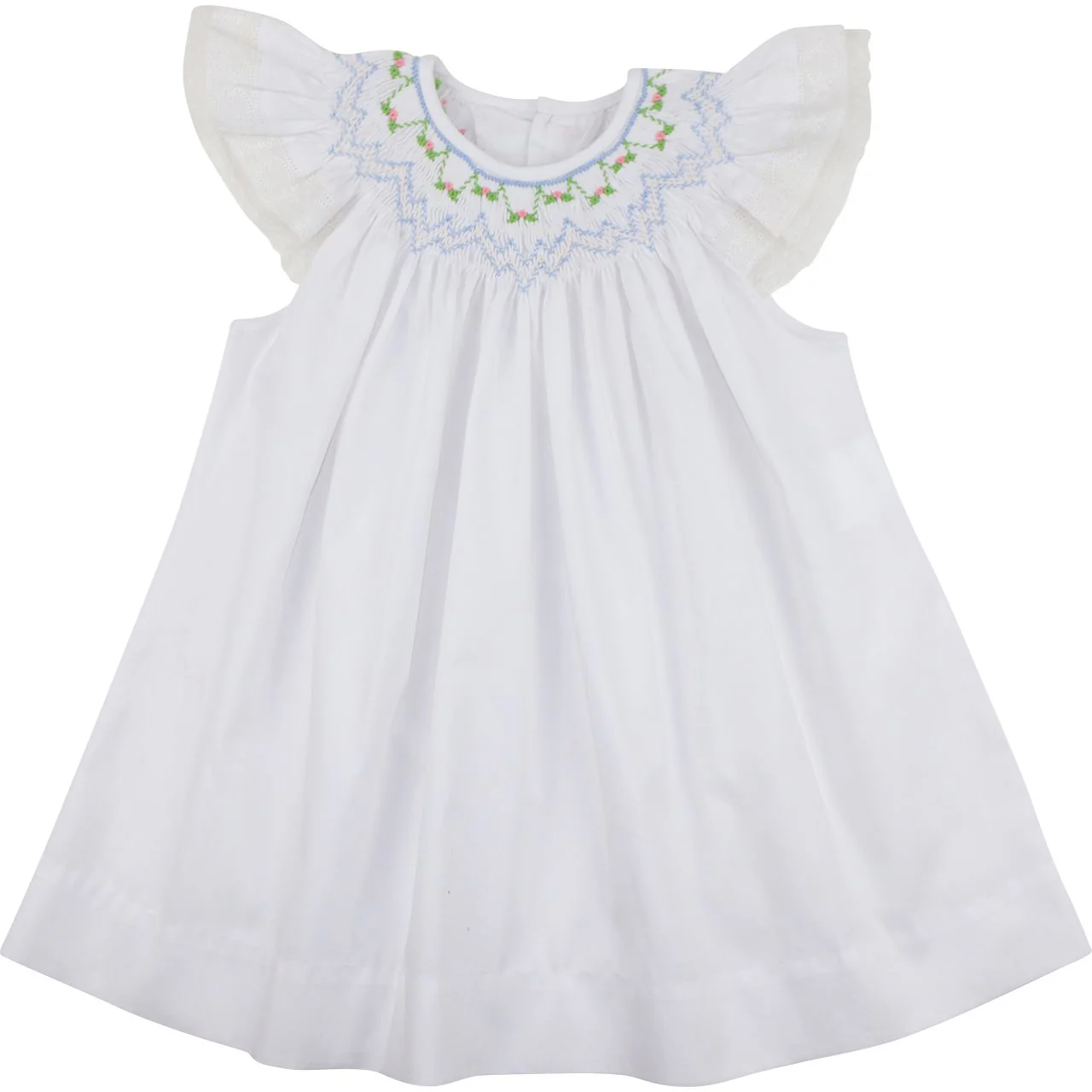 Pique Smocked Rosebud Dress