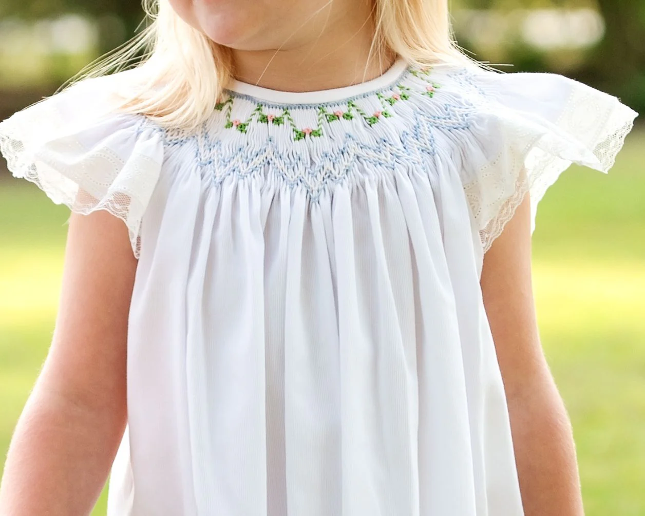 Pique Smocked Rosebud Dress - Image 2