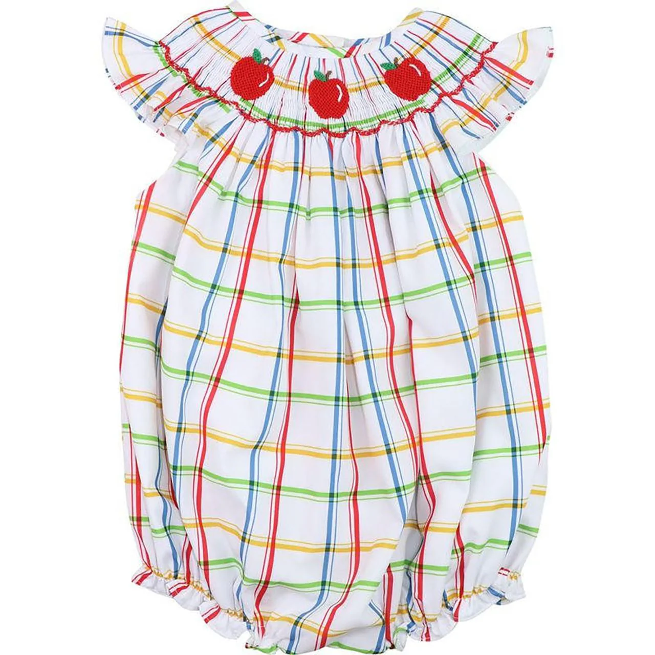 Plaid Smocked Apple Bubble