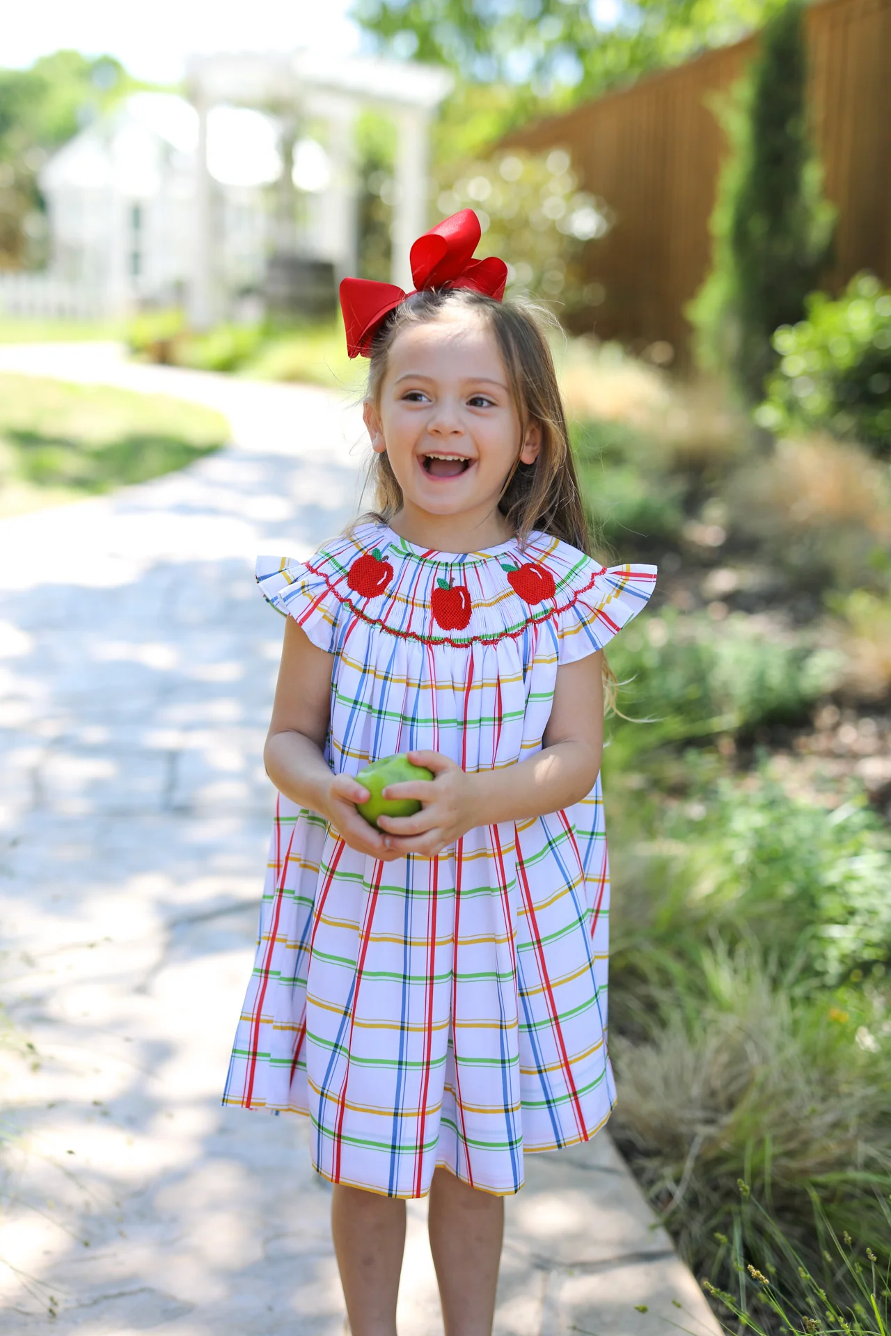 Plaid Smocked Apple Dress - Image 2
