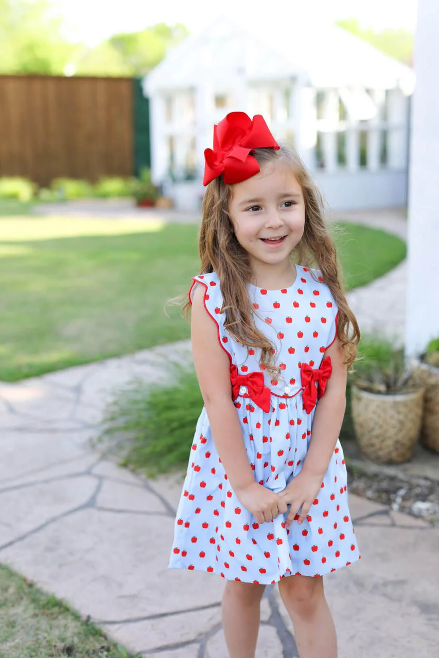 Red And Blue Apple Bow Dress - Image 2