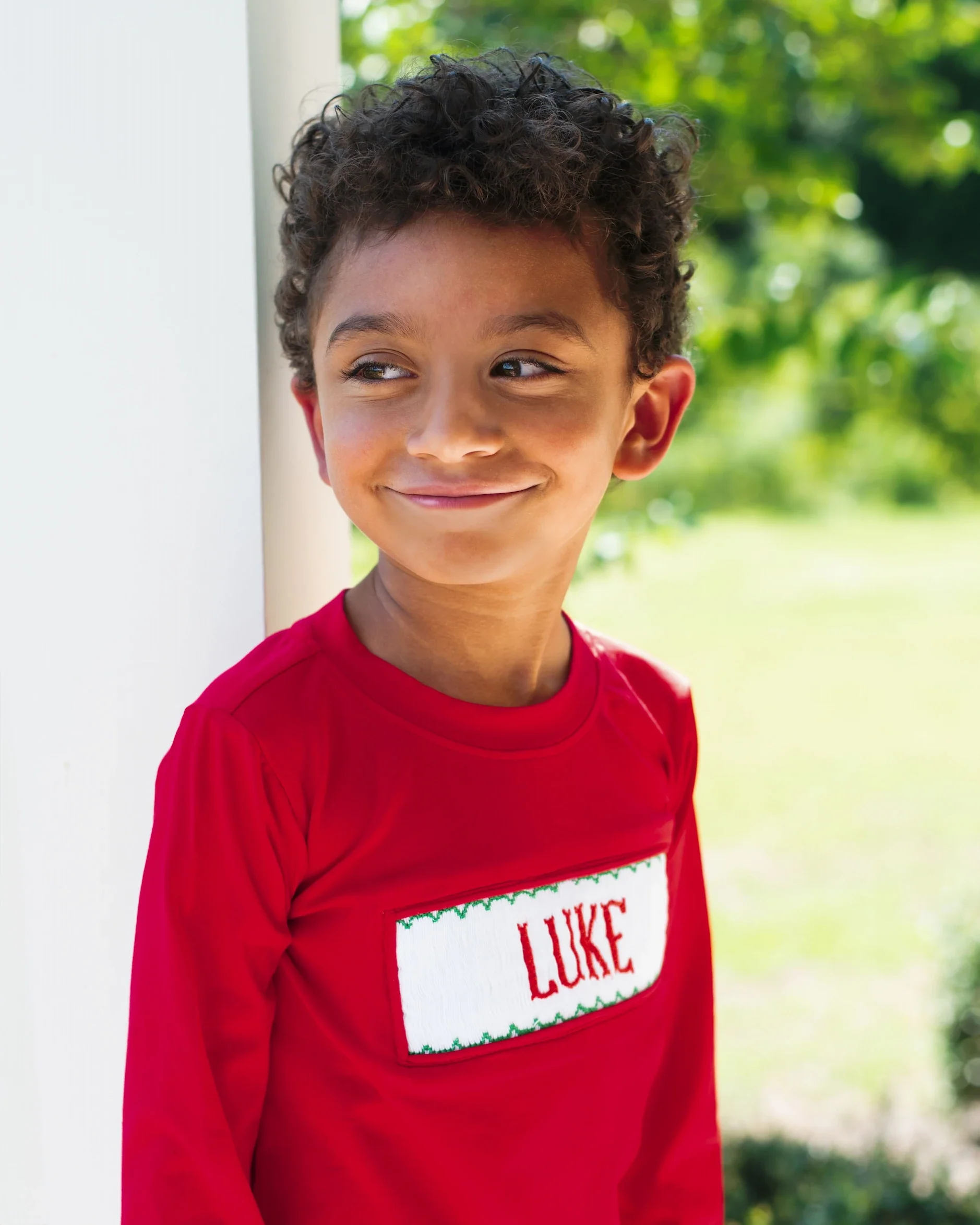 Red and Green Custom Smocked Shirt - Image 3