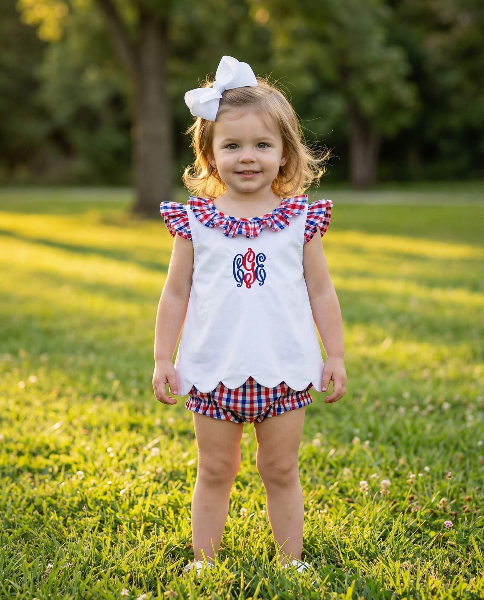 Red And Navy Check Diaper Set - Image 2