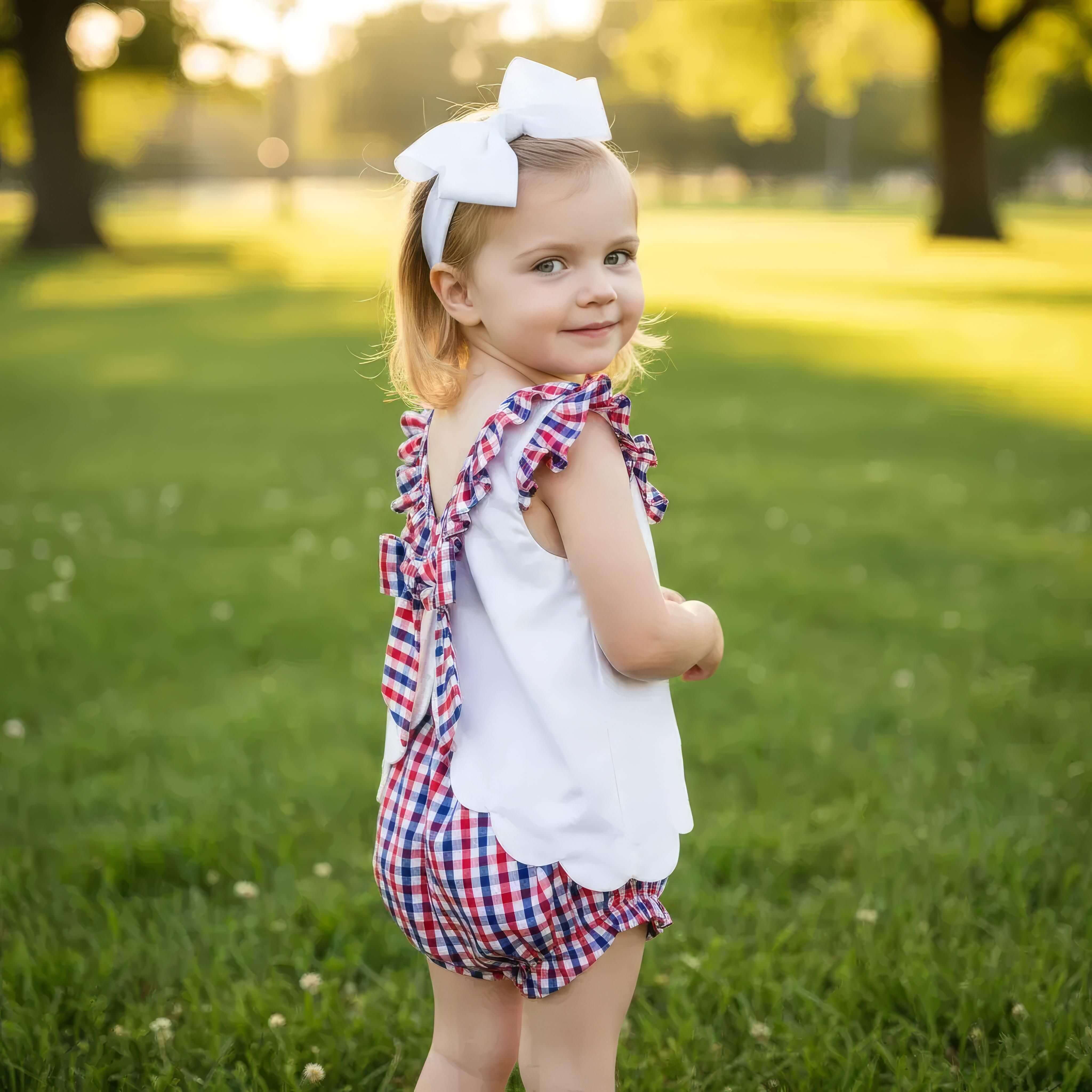 Red And Navy Check Diaper Set - Image 3