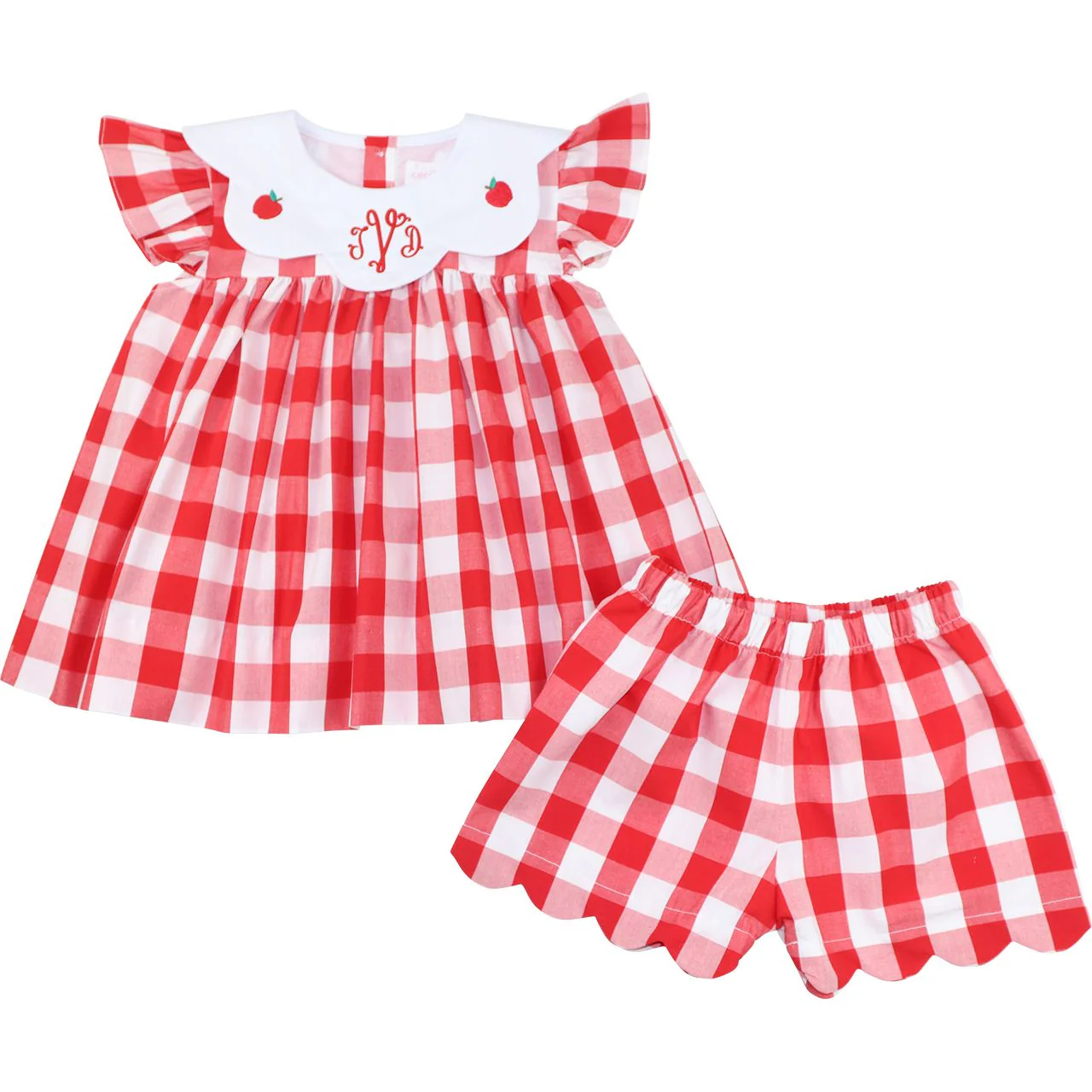 Red Check Apple Short Set - Image 2