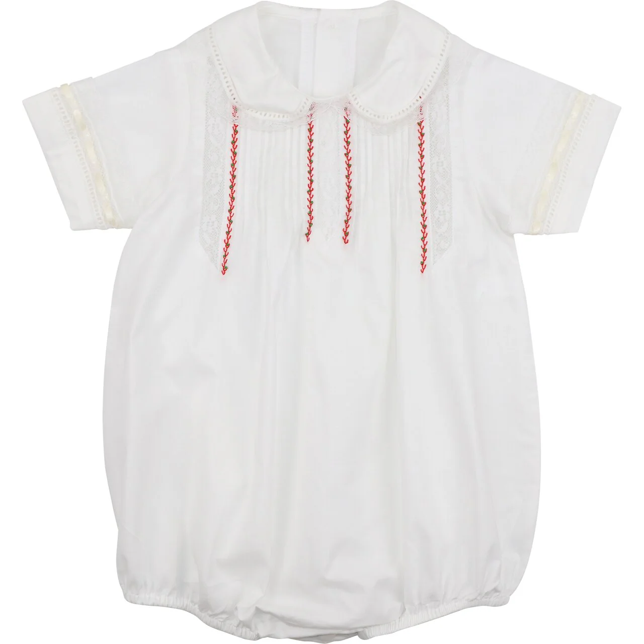 Red Embroidered Heirloom Bubble