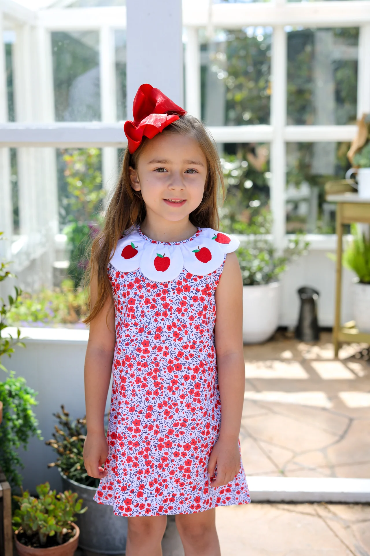 Red Floral Apple Dress - Image 2