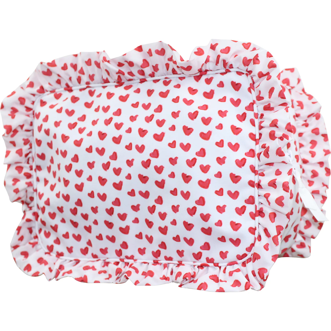 Red Heart Ruffle Zipper Pouch - Image 2