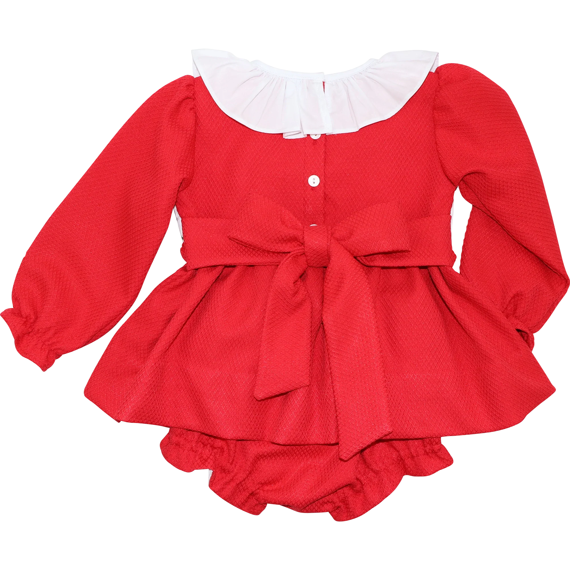 Red Honeycomb Custom Smocked Diaper Set - Image 4